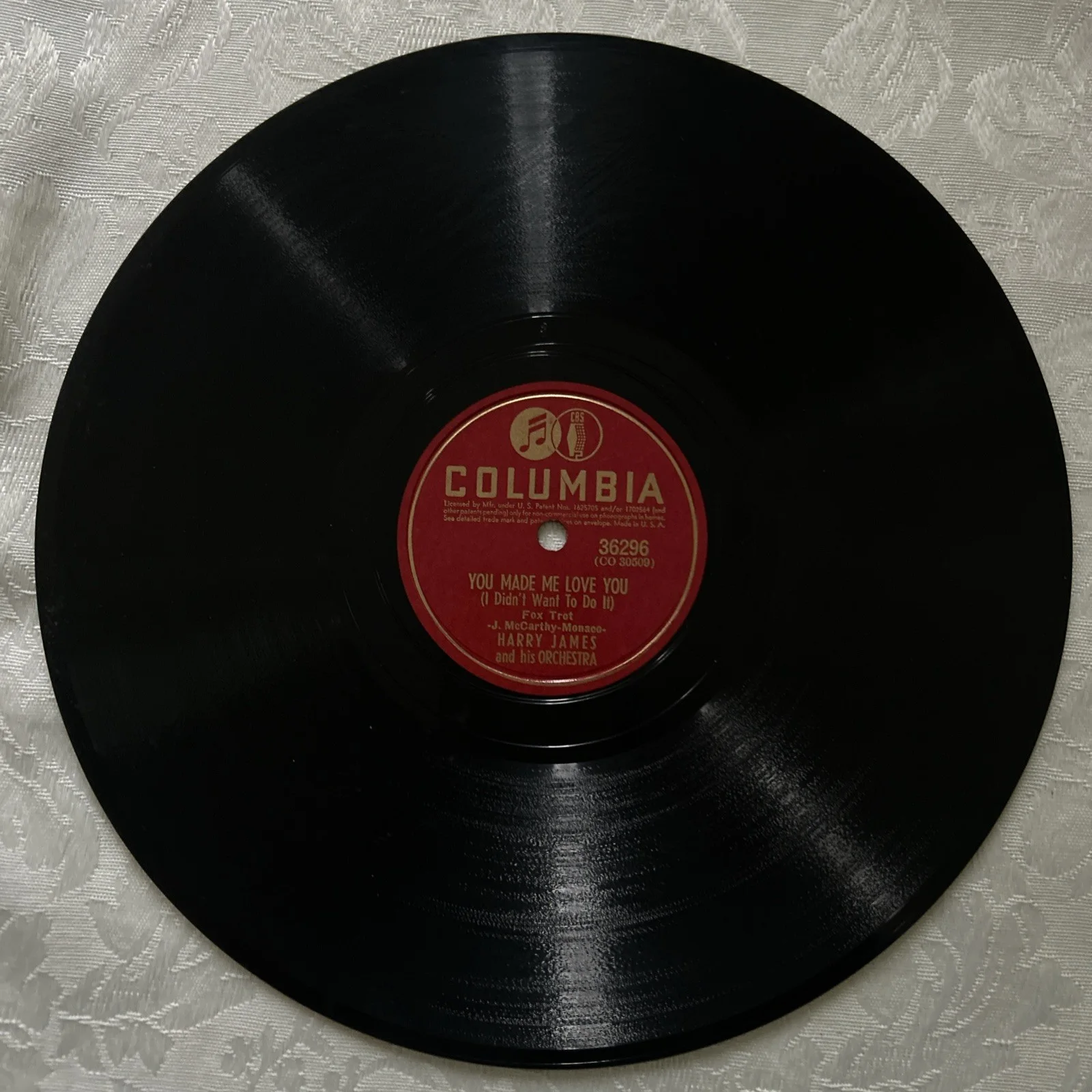 Columbia 10” 78rpm Record 1941 Harry James & Orchestra You Made Me Love You, изображение 2