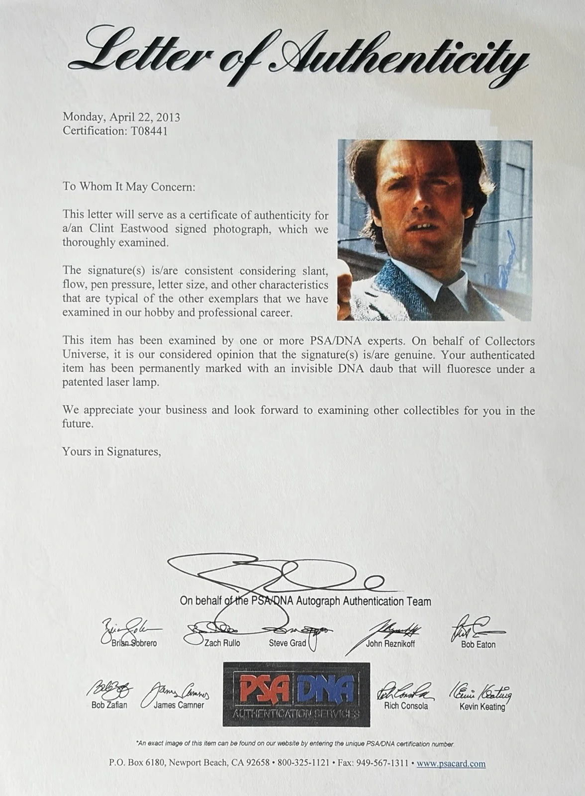 CLINT EASTWOOD — CLINT EASTWOOD SIGNED 11X14 PHOTO AUTHENTIC AUTOGRAPH PSA/DNA LOA DIRTY HARRY, изображение 3