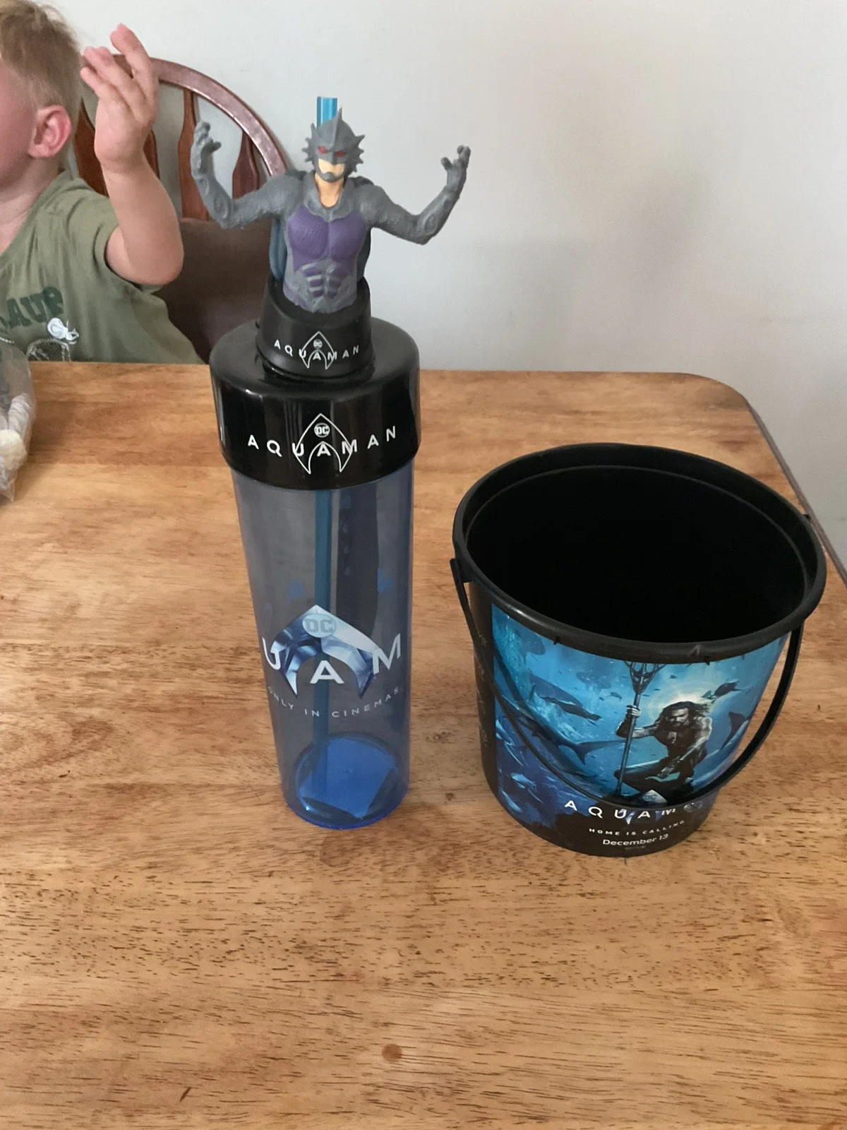 Aquaman cinema /Theatre Popcorn Bucket,Cup,+ black manta villain DC Promotion, изображение 2
