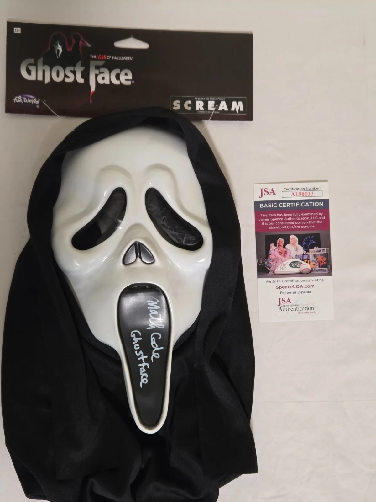 Mathieu Coderre — Mathieu Coderre Signed Ghostface Mask. Horror. JSA COA. Fun World. Scream 6, image 2