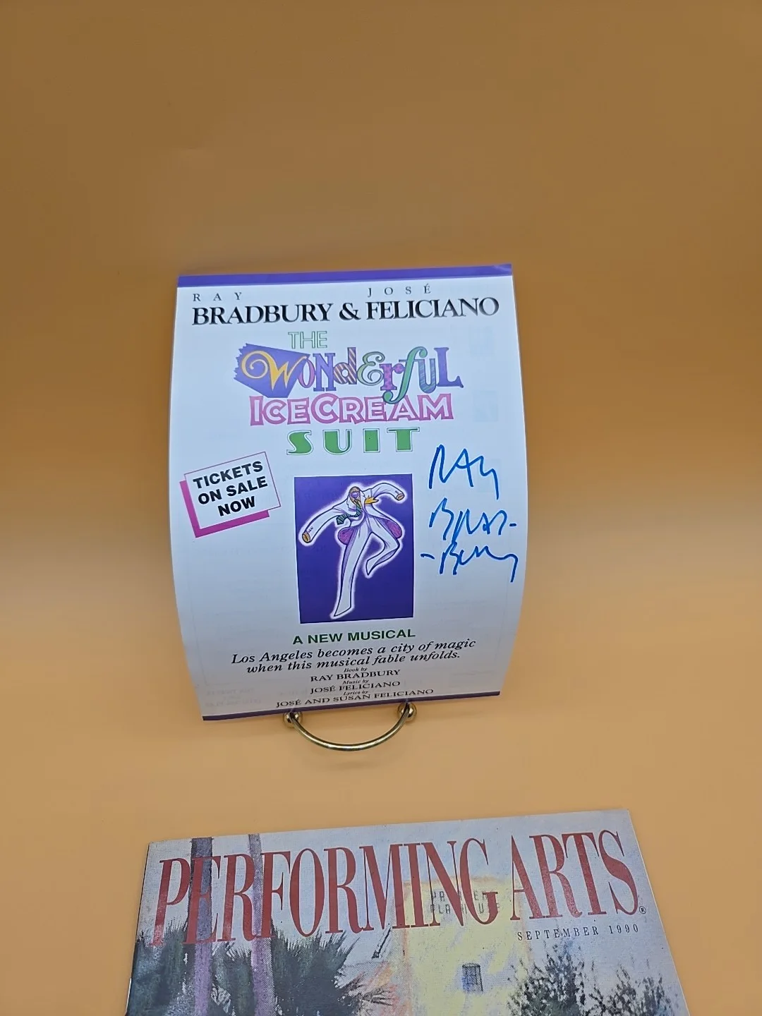 Ray Bradbury — Ray Bradbury Signed Wonderful Ice Cream Suit Original Window Card Musical 1990, изображение 2