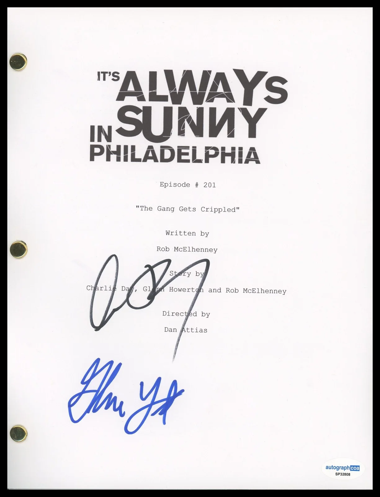 Charlie Day, Glenn Howerton — Charlie Day & Glenn Howerton "It's Always Sunny in Philadelphia" SIGNED Script C