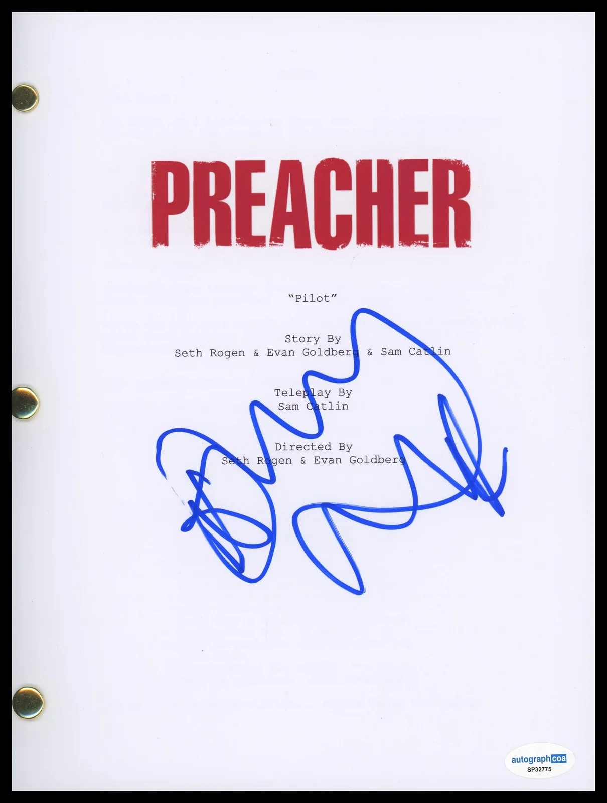 Dominic Cooper — Dominic Cooper "Preacher' AUTOGRAPH Signed Complete Pilot Episode Script ACOA