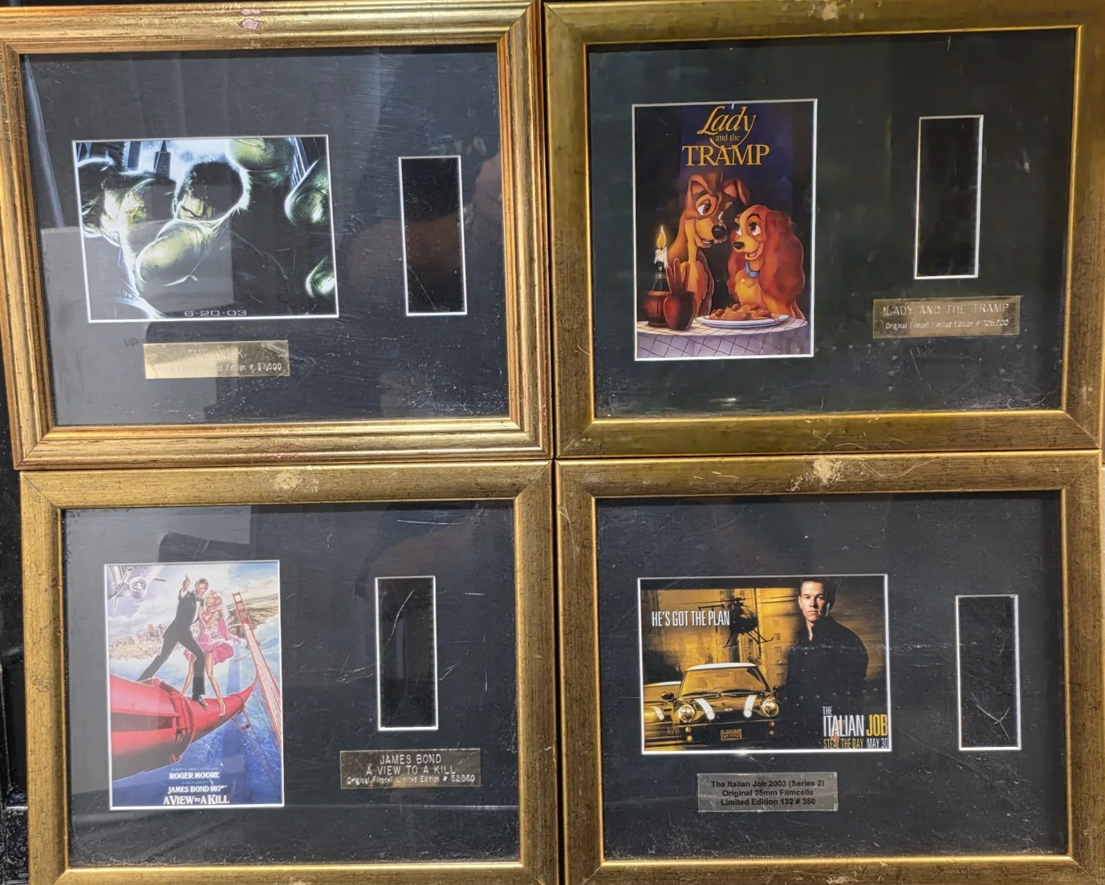 4x filmcells 007 JAMES BOND, THE HULK, THE ITALIAN JOB, & LADY AND THE TRAMP, изображение 2