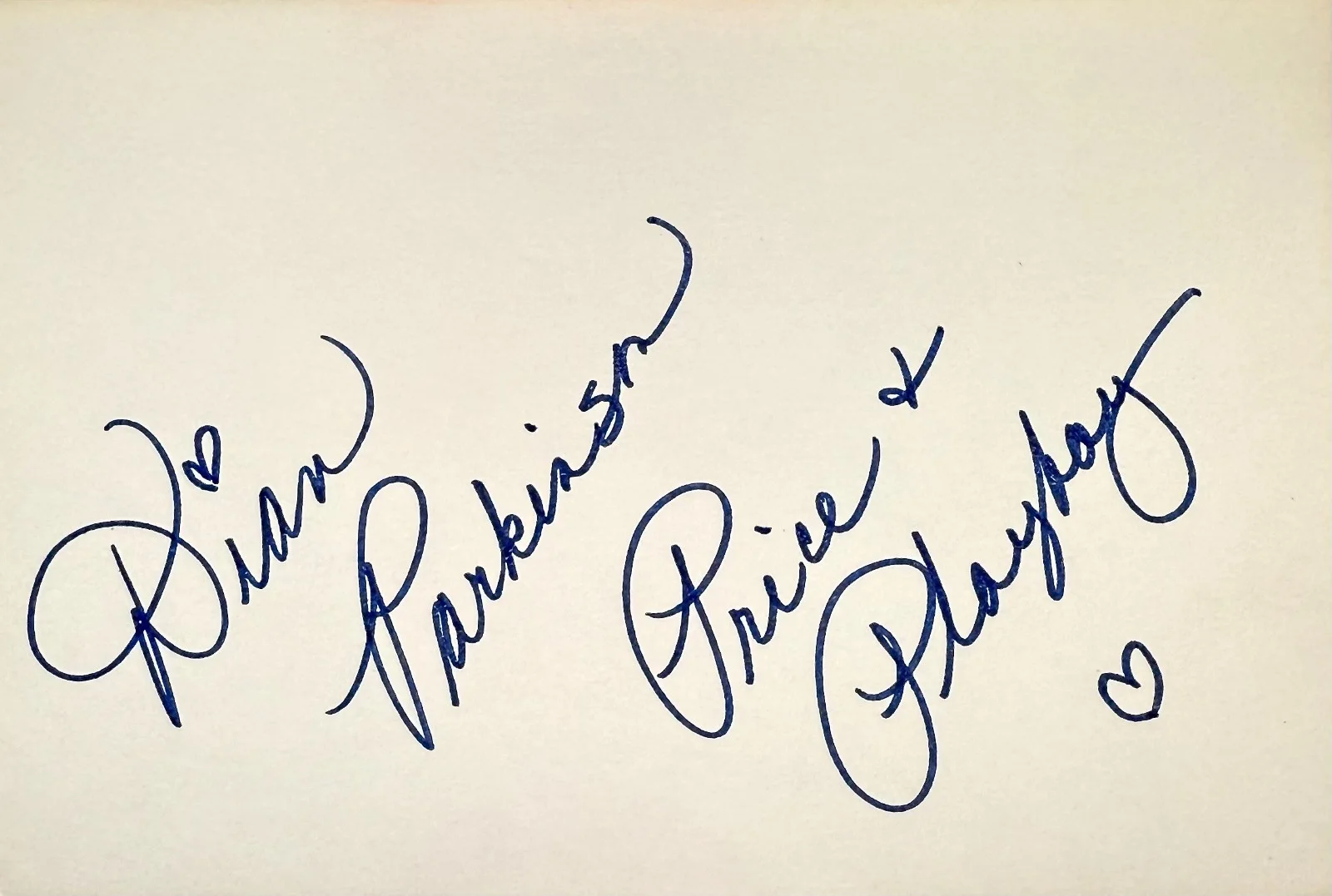 Dian Parkinson — DIAN PARKINSON Signed Autographed 4"x 6" INDEX CARD The Price Is Right PLAYBOY, изображение 3