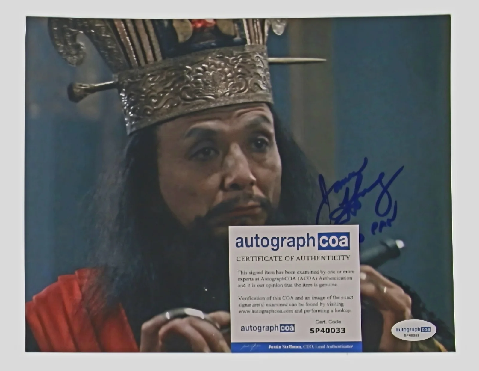 james hong — JAMES HONG signed 8x10 photo BIG TROUBLE IN LITTLE Lo Pan ACOA COA, изображение 2
