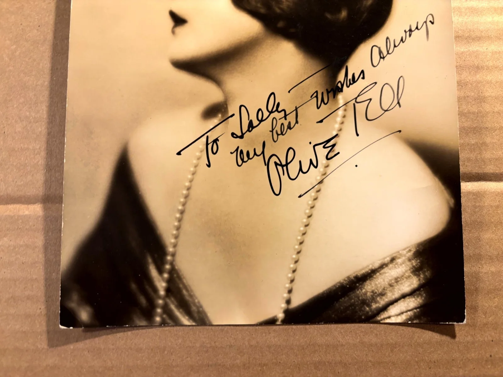 Olive Tell Striking Very Rare Very Early Autographed 7/9 Photo '30ScarletEmpress, image 3