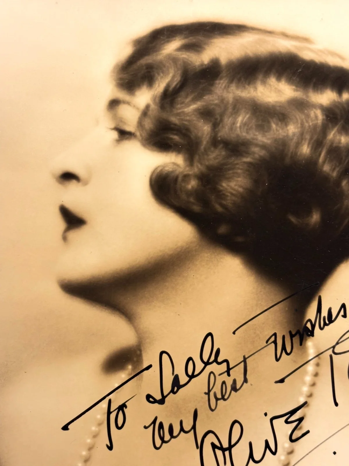 Olive Tell Striking Very Rare Very Early Autographed 7/9 Photo '30ScarletEmpress, image 4