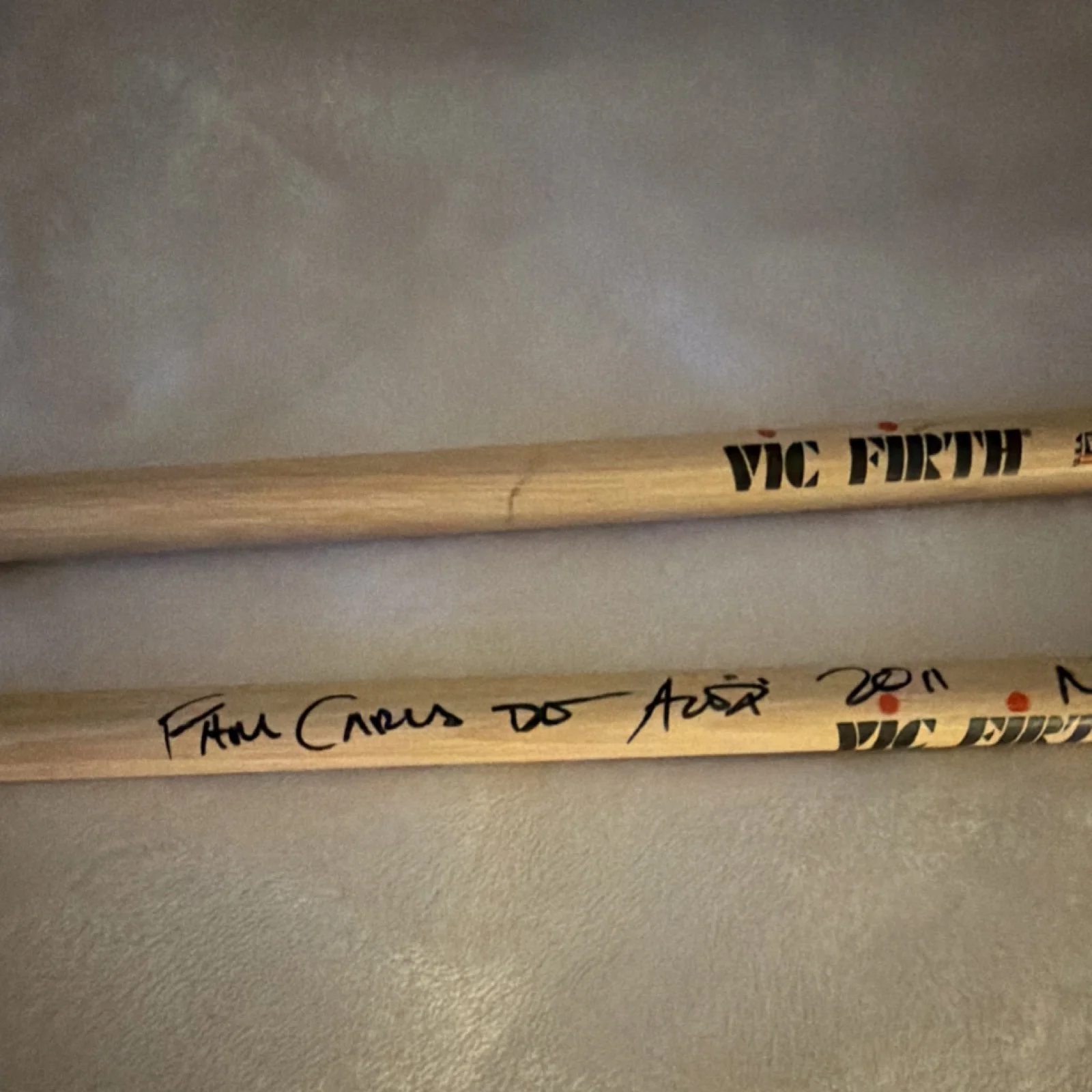 Vic Firth American Classic Metal N Drum Sticks Signed Original Music 2011, image 3