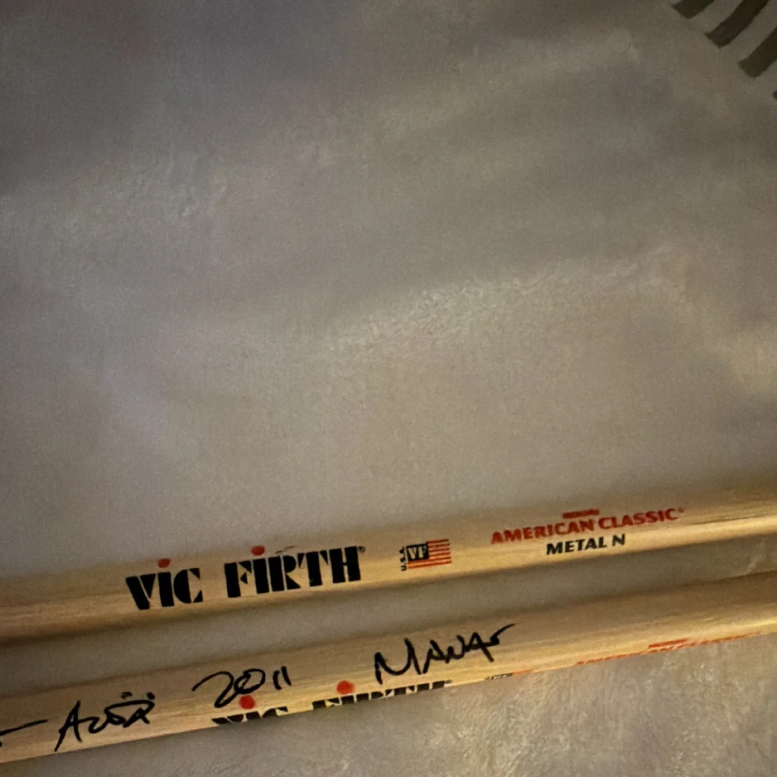 Vic Firth American Classic Metal N Drum Sticks Signed Original Music 2011, image 5