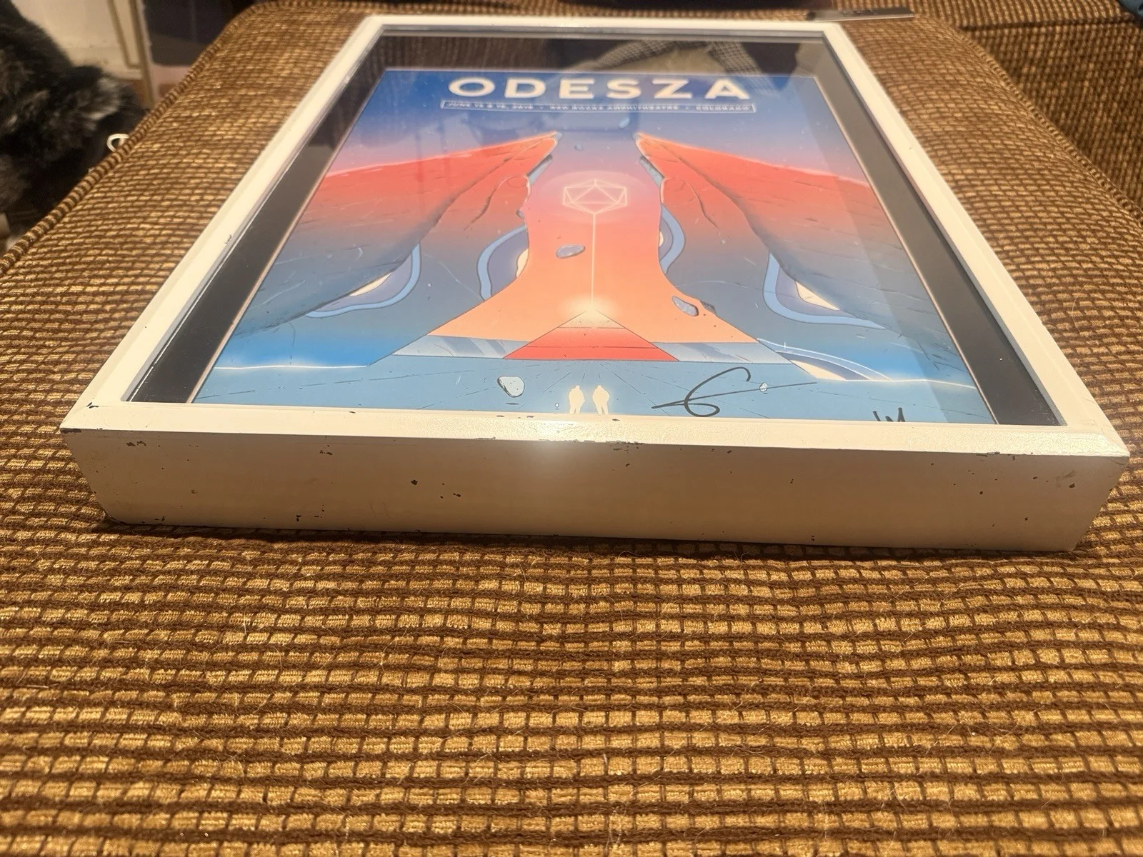 ODESZA Signed Original Concert Poster Red Rocks Amphitheatre 2019 in Shadow Box, изображение 3