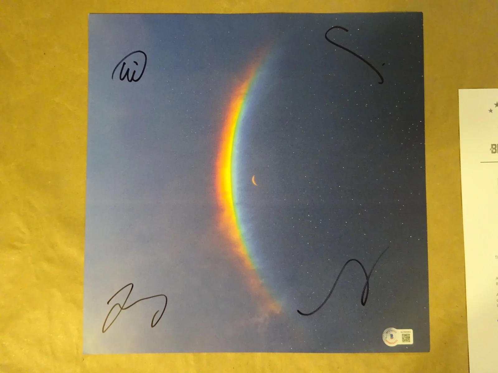 Autographed Coldplay Signed Moon Music Album Insert Beckett COA LOA, image 2