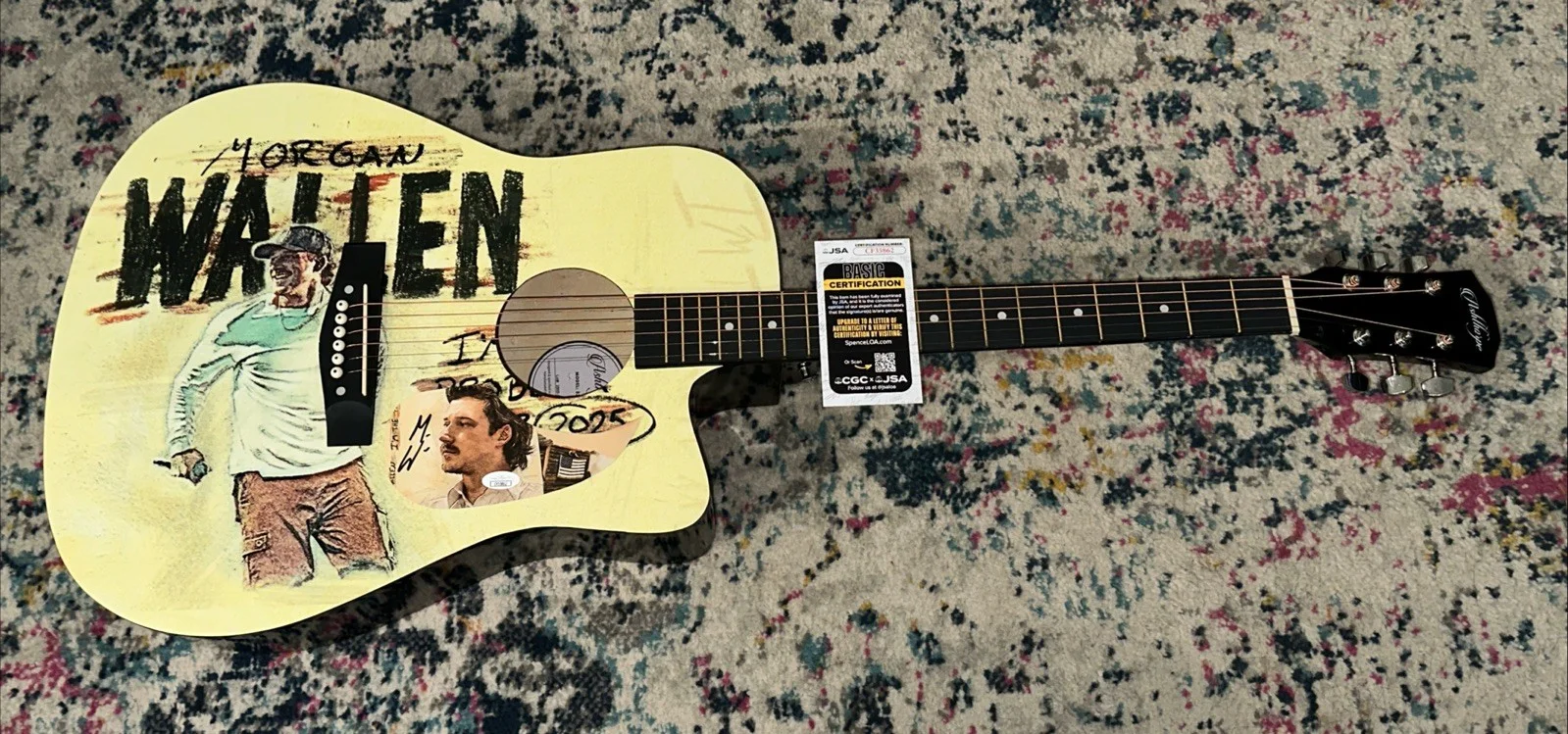🚨RARE Morgan Wallen CUSTOM SIGNED Guitar I’M THE PROBLEM TOUR WALLEN JSA CERT, image 4