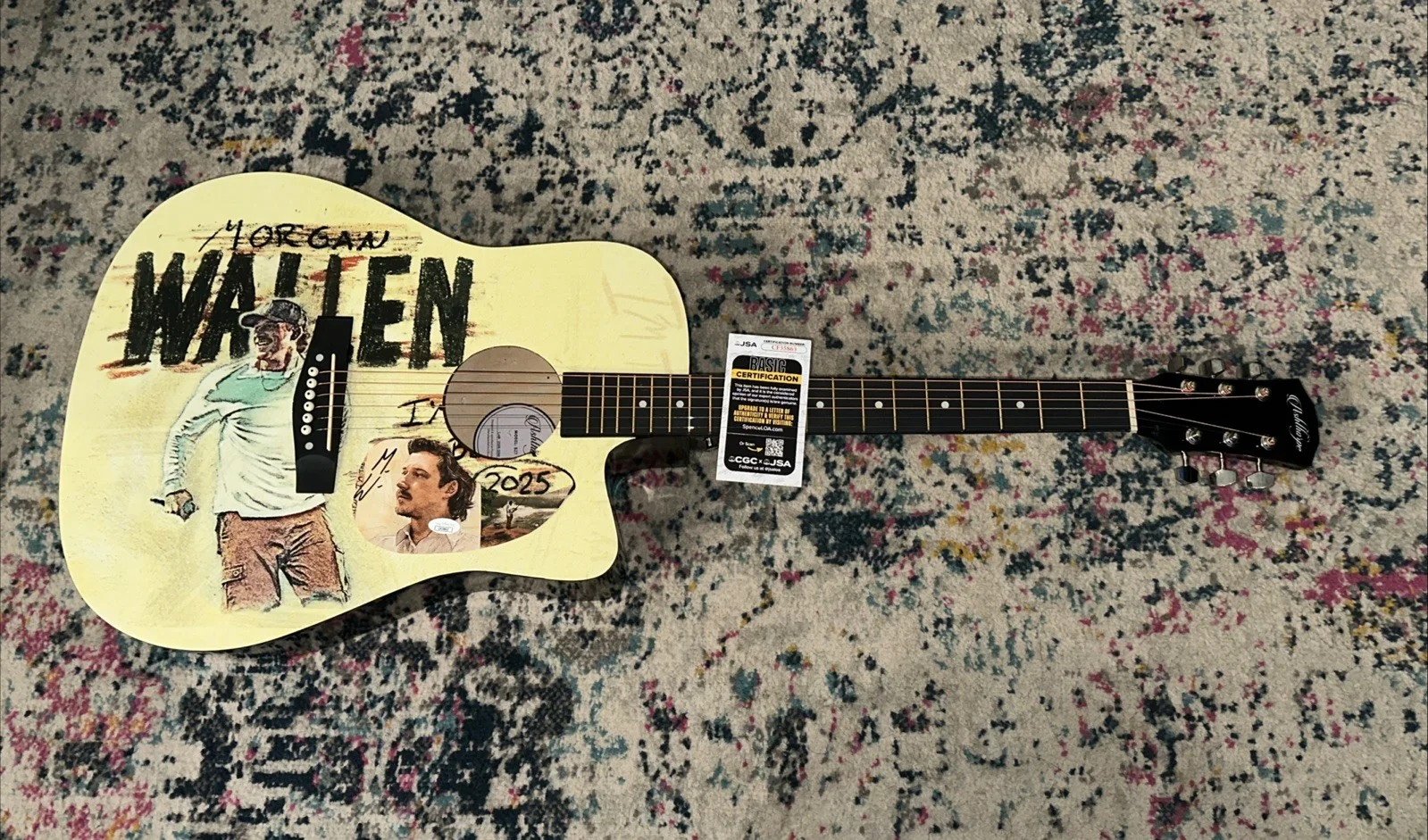 🚨RARE Morgan Wallen CUSTOM SIGNED Guitar I’M THE PROBLEM TOUR WALLEN JSA CERT, image 5