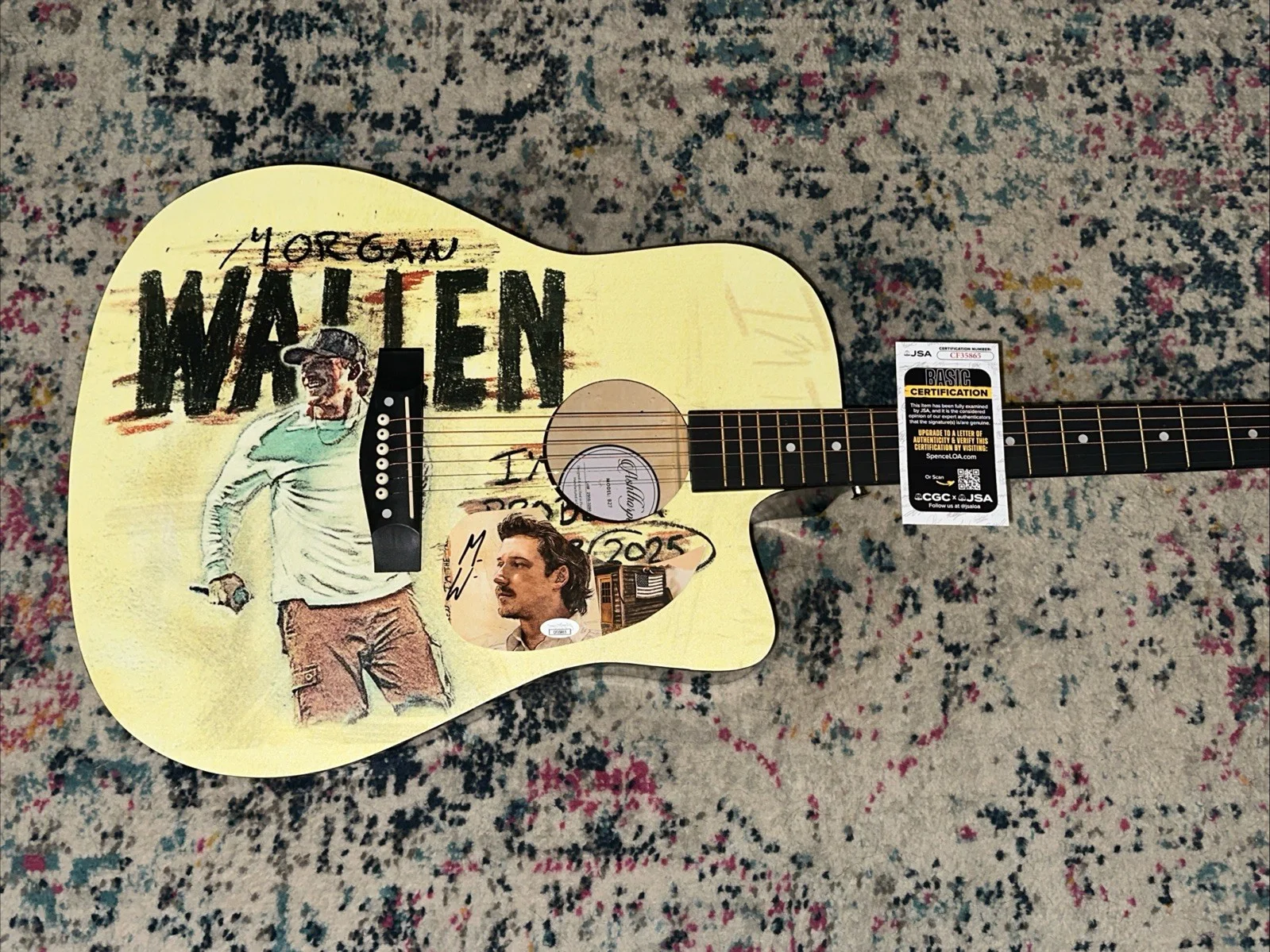 🚨RARE Morgan Wallen CUSTOM SIGNED Guitar I’M THE PROBLEM TOUR WALLEN JSA CERT, image 2