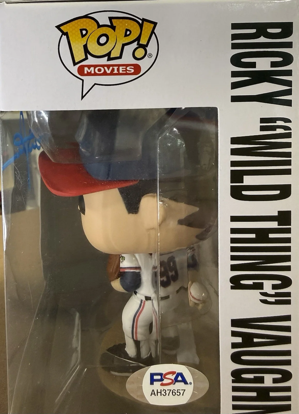 Charlie Sheen — Charlie Sheen signed Ricky Vaughn Wild Thing Funko Pop #886 Mint Auto PSA Coa, изображение 3