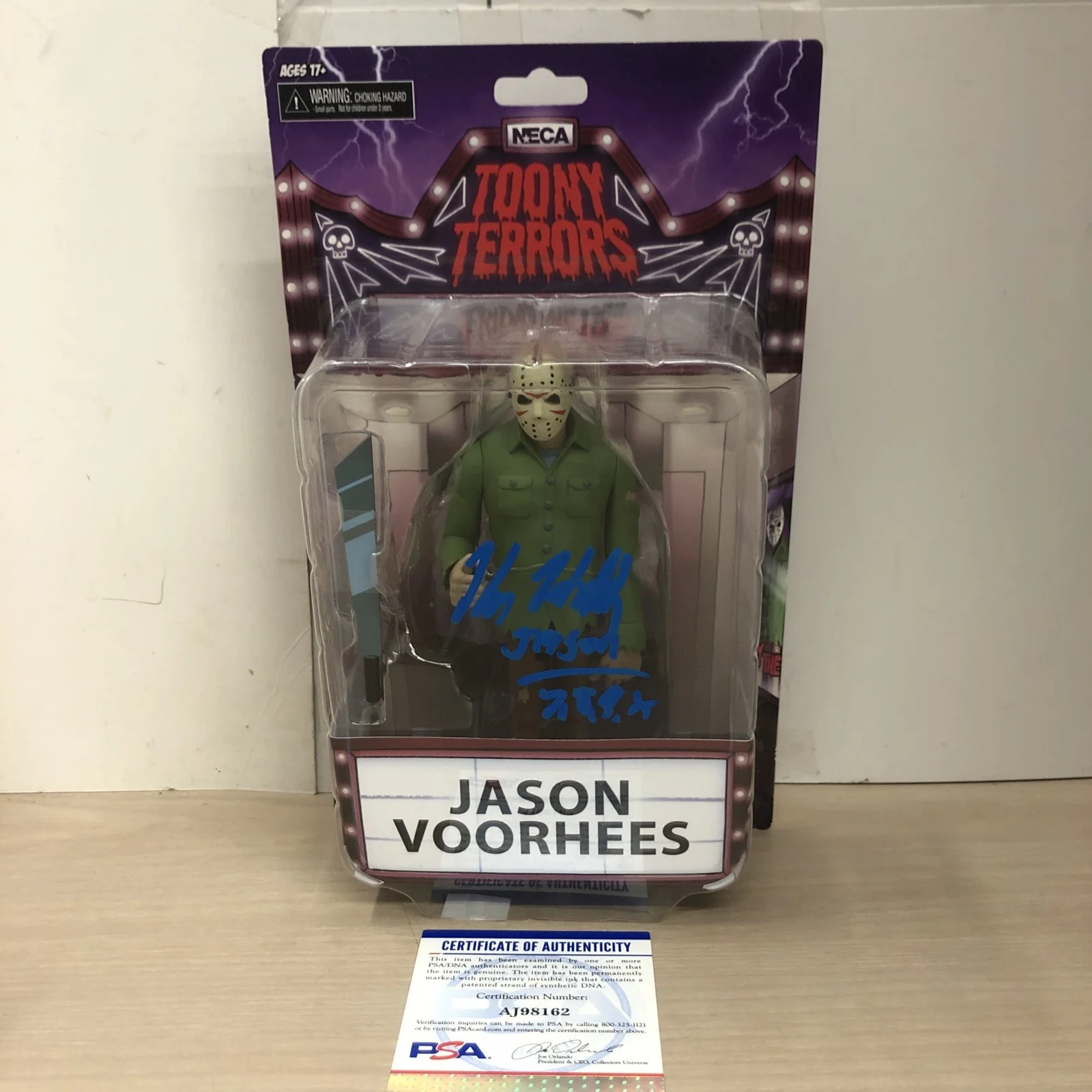 Kane Hodder — Kane Hodder Signed & Inscribed NECA Toony Terrors Jason Voorhees Autograph PSA