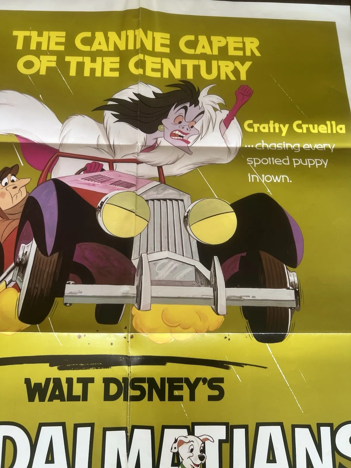 101 Dalmations Original Folded One Sheet Disney Poster Signed By Cate Bauer, image 3