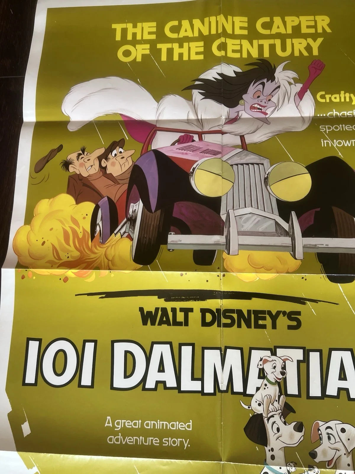 101 Dalmations Original Folded One Sheet Disney Poster Signed By Cate Bauer, image 4