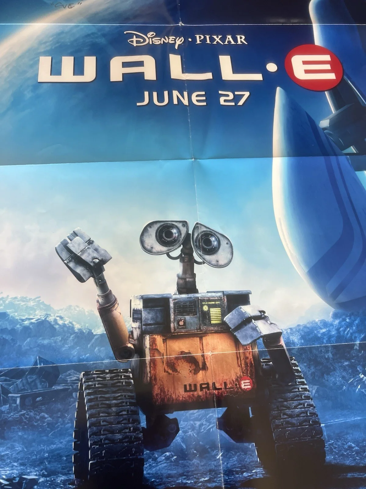 Wall-E Signed Folded One Sheet Pixar Poster Signed By Elissa Knight! Eve, image 2