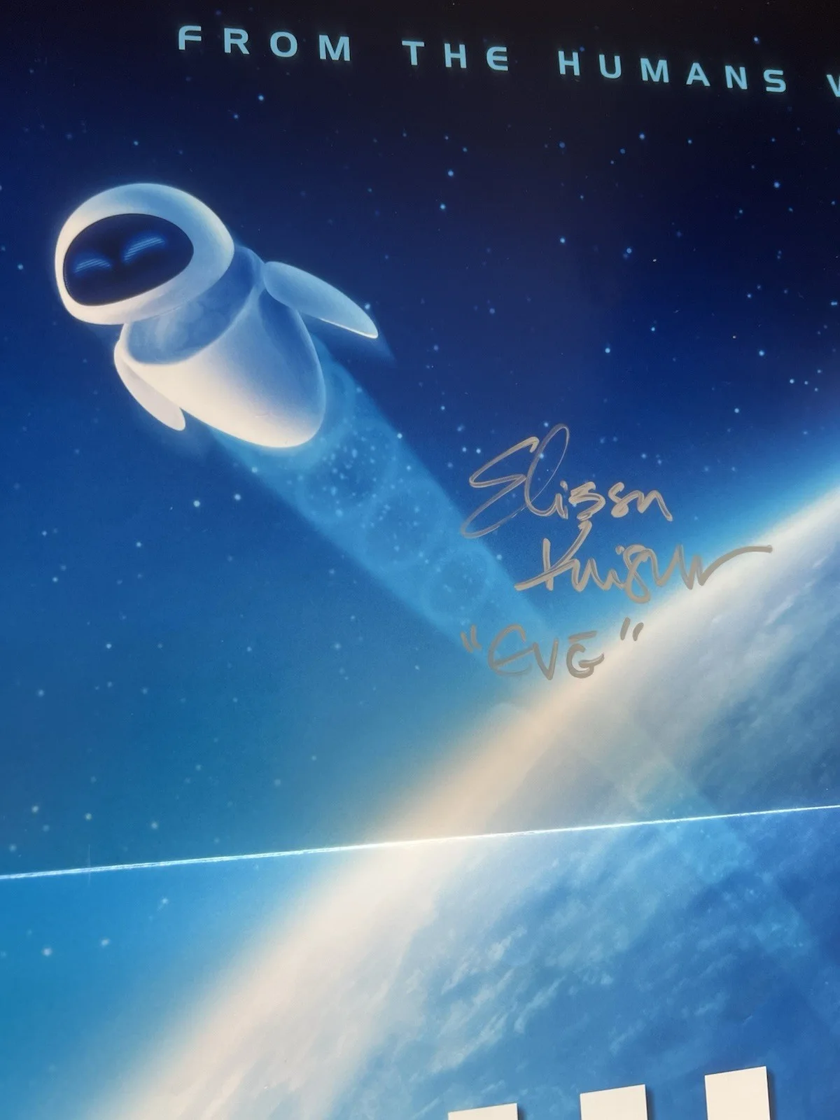 Wall-E Signed Folded One Sheet Pixar Poster Signed By Elissa Knight! Eve, image 3