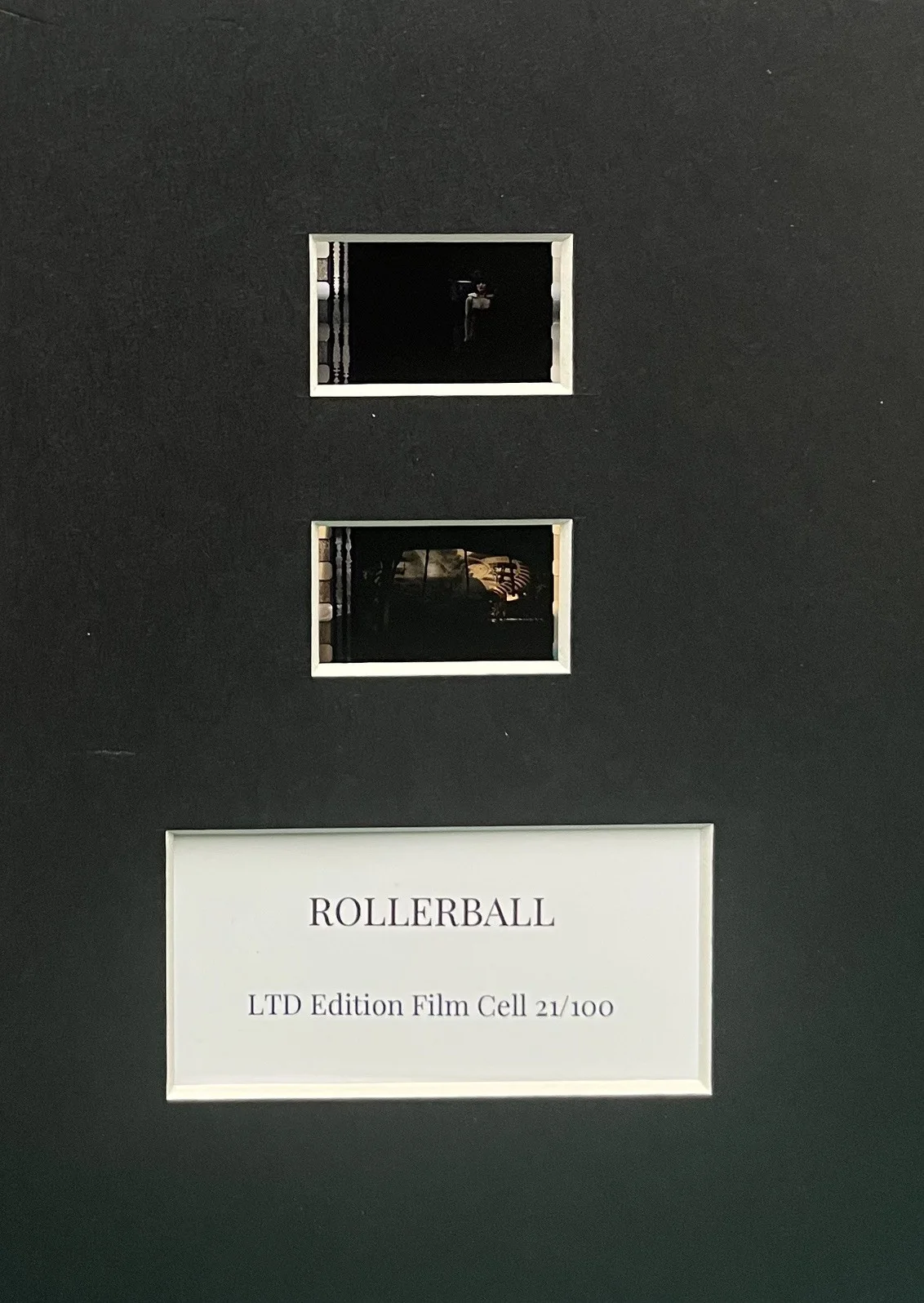 ROLLERBALL . 35mm Film Cell Mounted Display, image 3