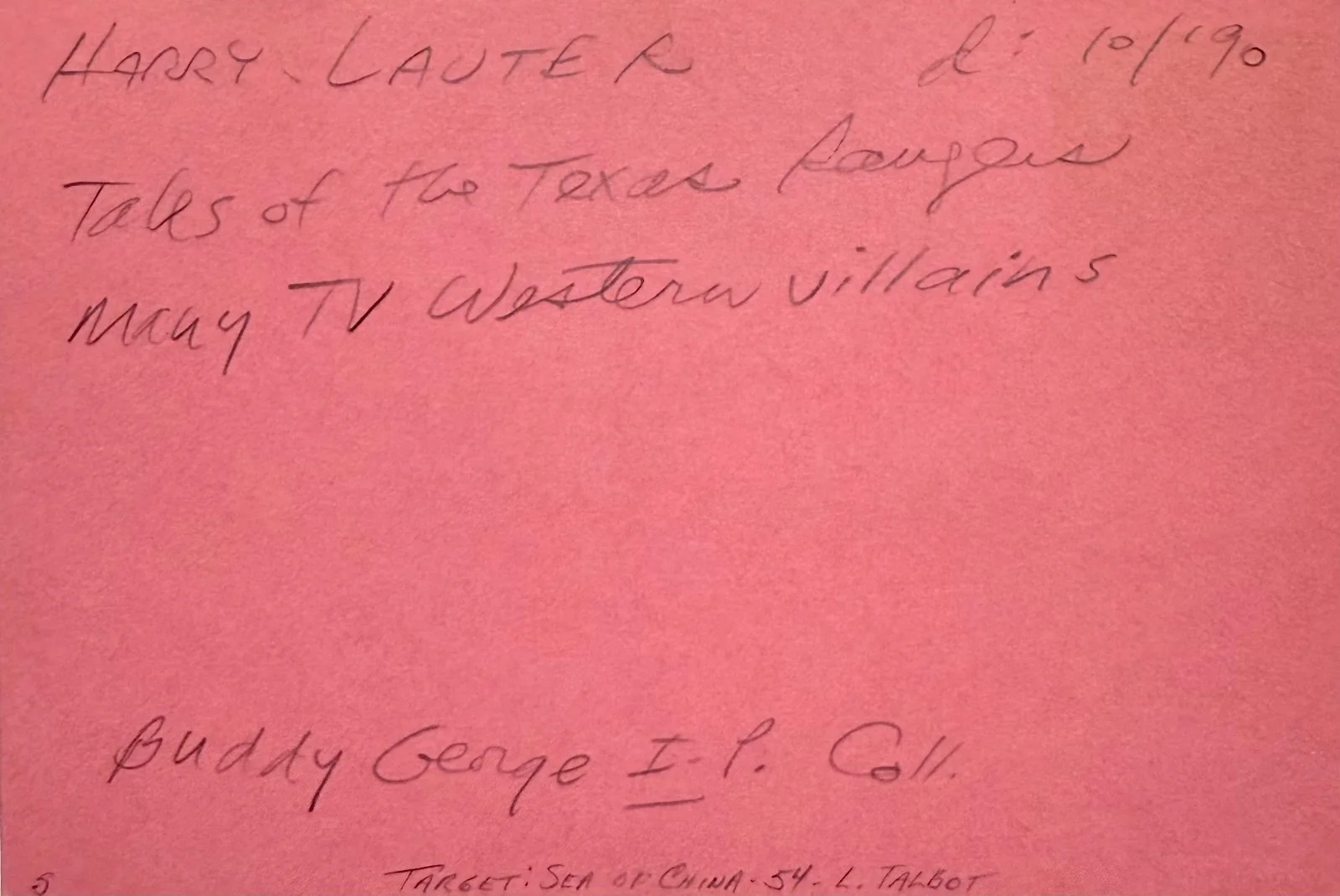 Harry Lauter — HARRY LAUTER Signed Autographed 4"x 6" INDEX CARD Flying Disc Man from Mars, изображение 2