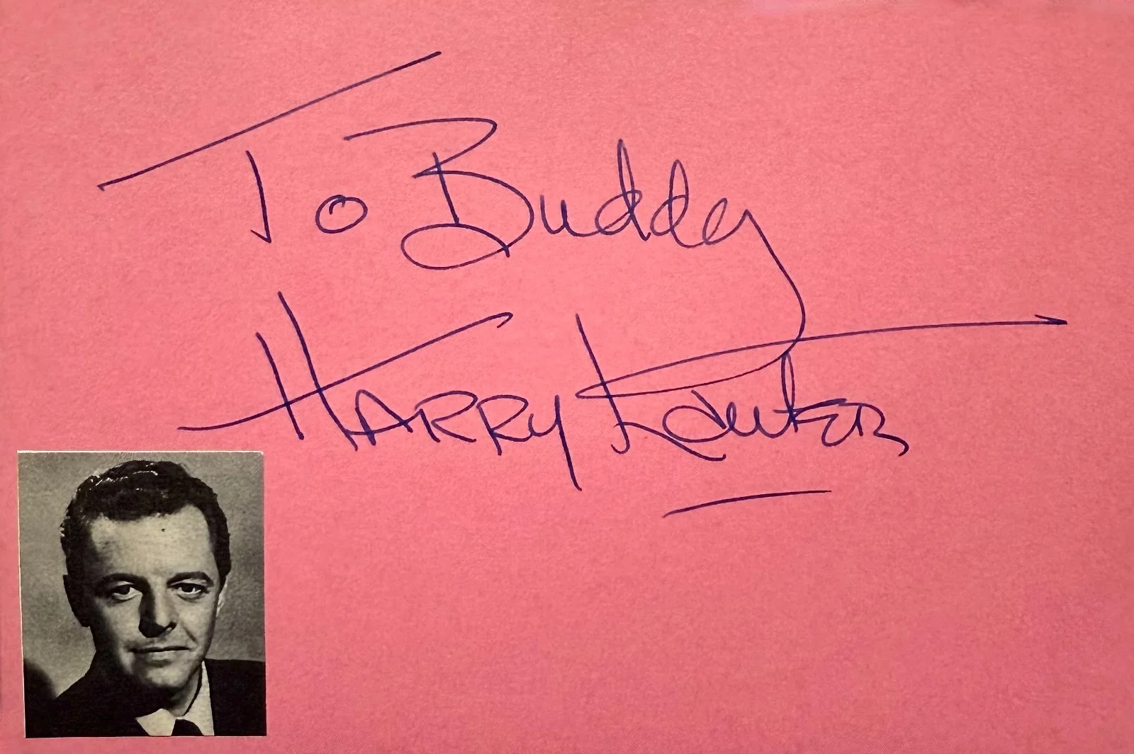 Harry Lauter — HARRY LAUTER Signed Autographed 4"x 6" INDEX CARD Flying Disc Man from Mars, изображение 3