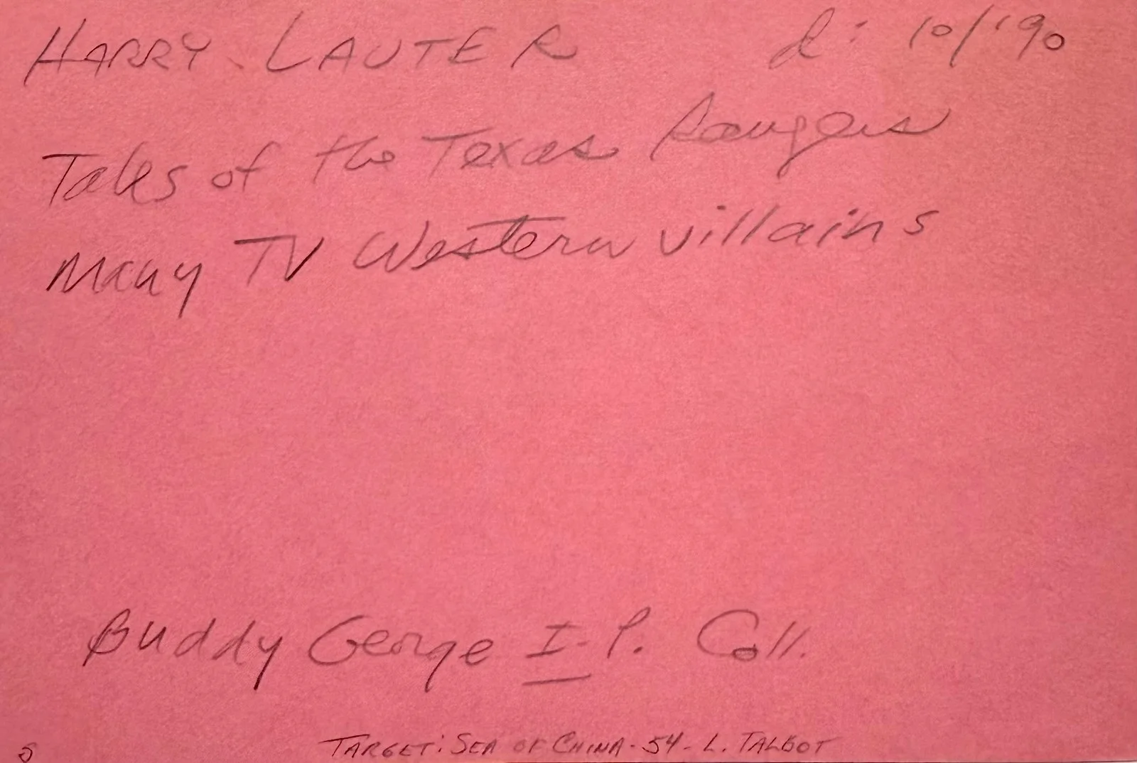 Harry Lauter — HARRY LAUTER Signed Autographed 4"x 6" INDEX CARD Flying Disc Man from Mars, изображение 4