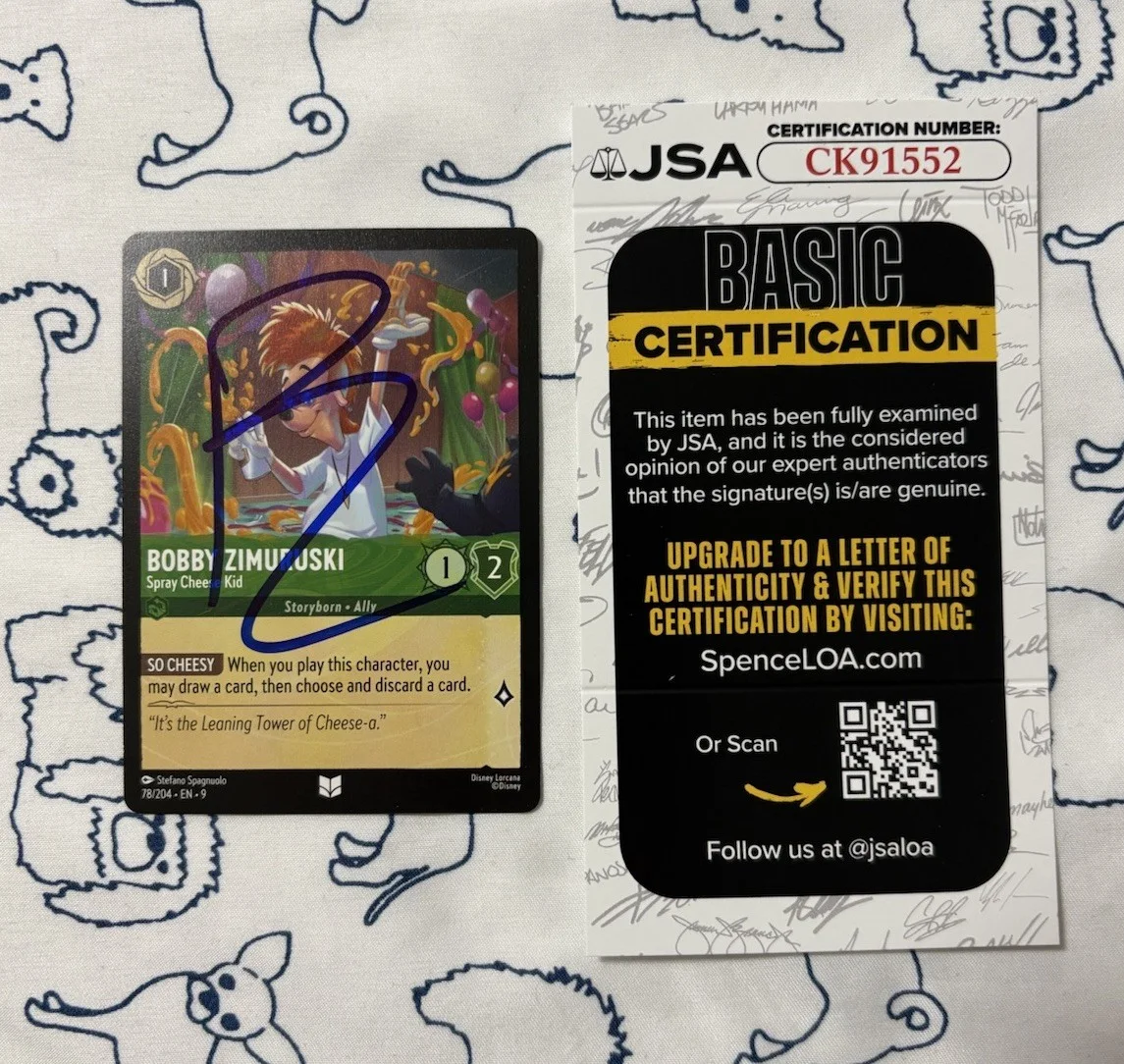 Pauly Shore — Pauly Shore Signed Autographed Bobby Zimuruski Disney Lorcana Card EN-9 JSA COA!