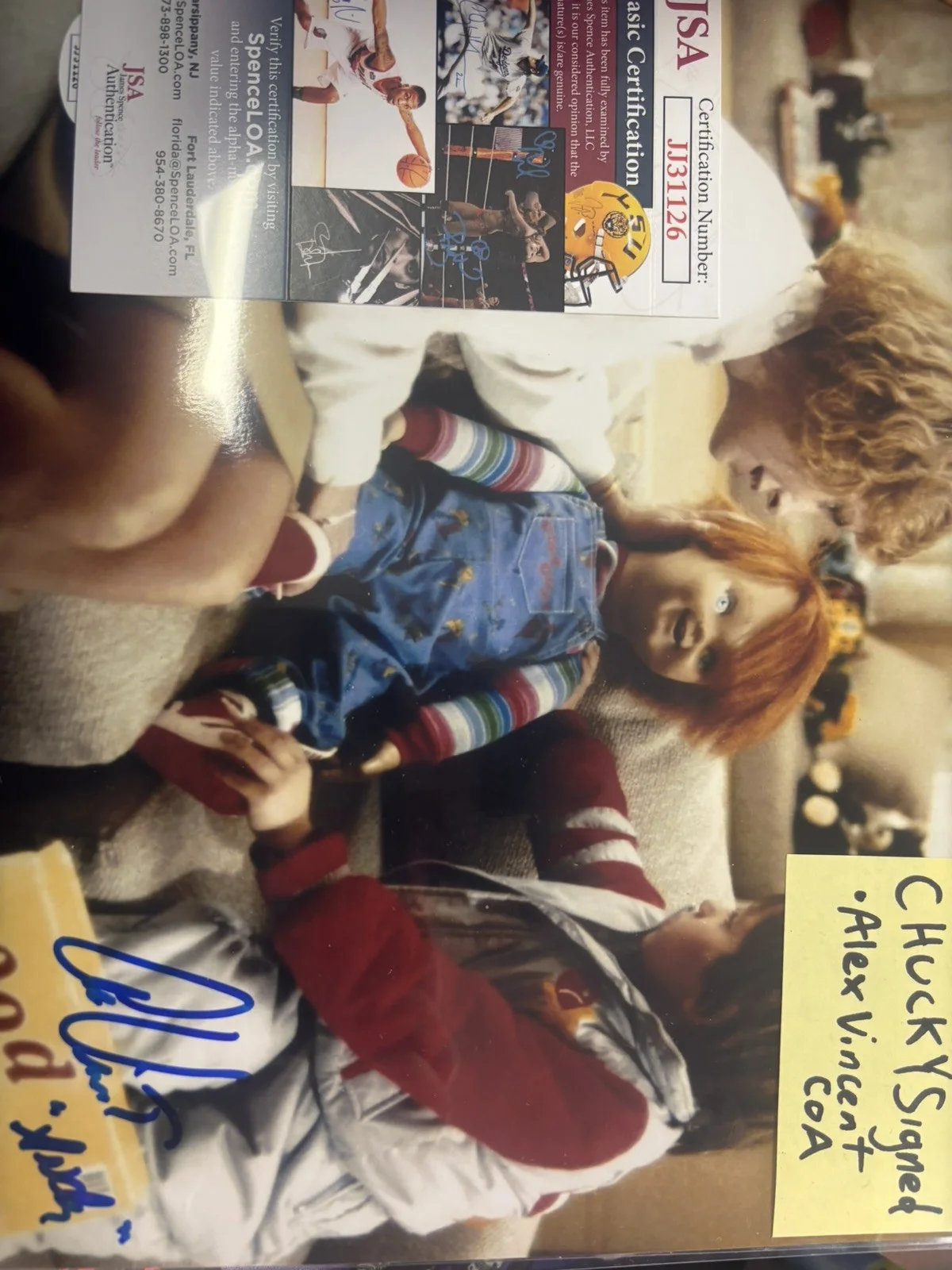 Alex Vincent — CHUCKY actor Alex Vincent Autographed 8x10 photo on couch JSA Certified, изображение 3