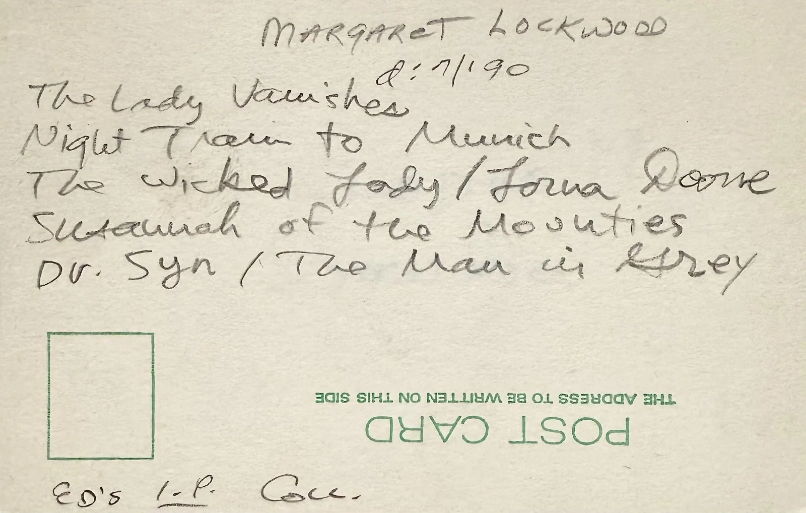 Margaret Lockwood — MARGARET LOCKWOOD Signed Autographed 3x5 INDEX CARD The Lady Vanishes LOVE STORY, изображение 4