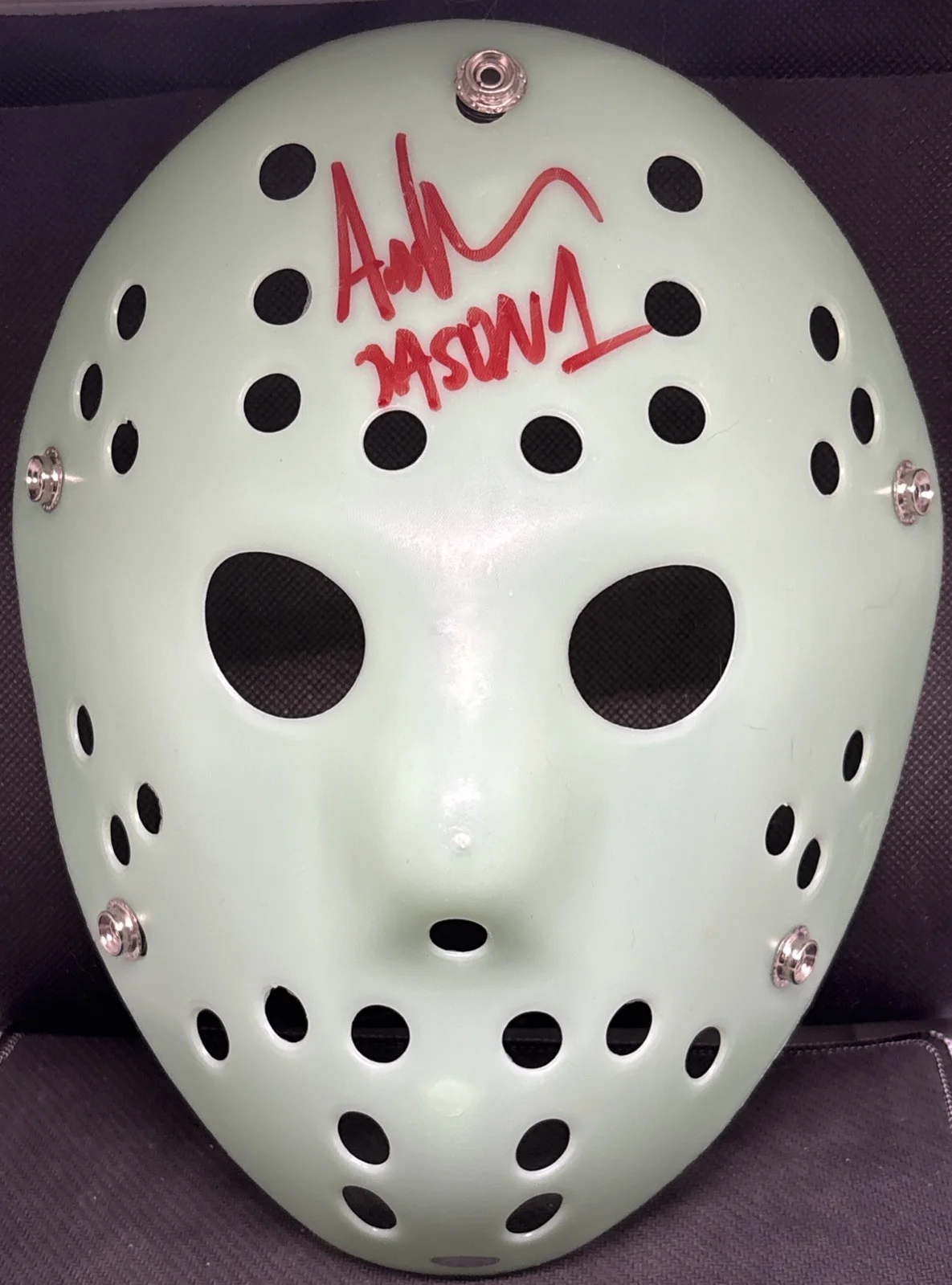 Ari Leham — ari lehman signed Jason Hockey Mask. With Hologram COA, image 2