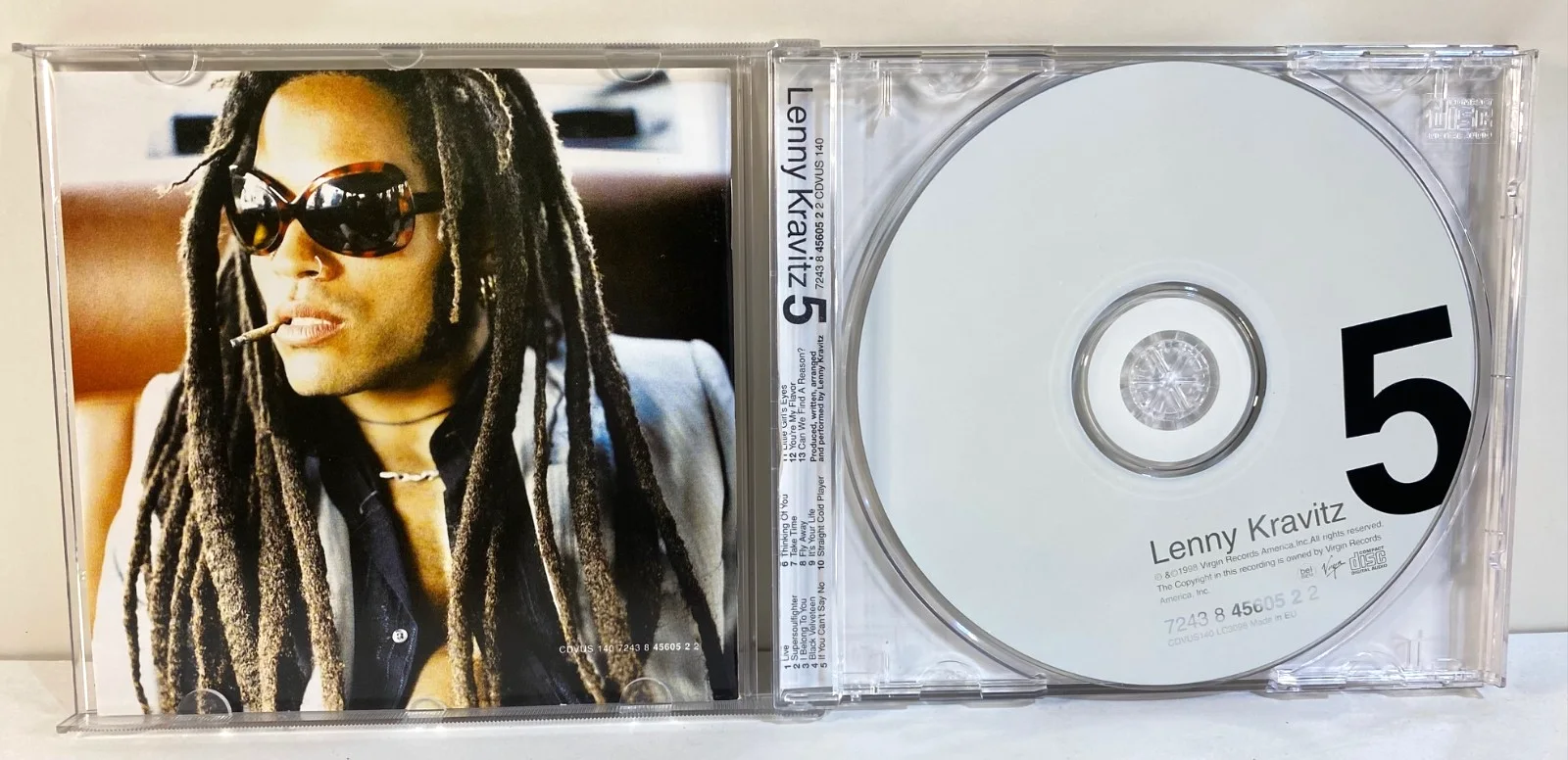 1998 Lenny Kravitz Signed 5 CD (UK) VTG Autograph, image 2