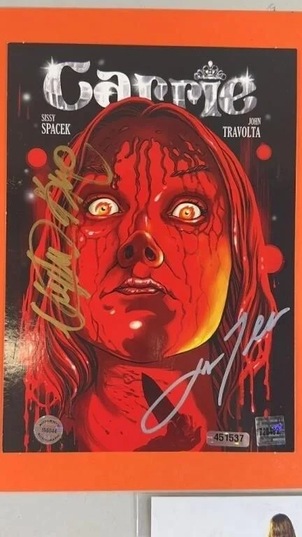 Stephen King, John Travolta — Stephen King & John Travolta Signed Carrie 5x7 Promo Photo w/ COA, image 2