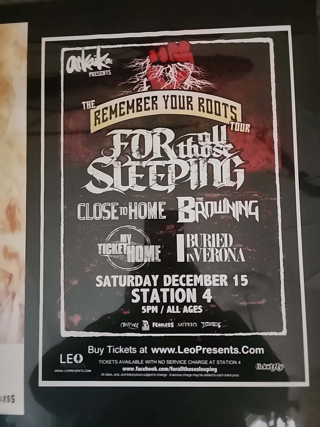 FOR ALL THOSE SLEEPING Outspoken Remember Your Roots Signed RARE Tour Poster, image 3