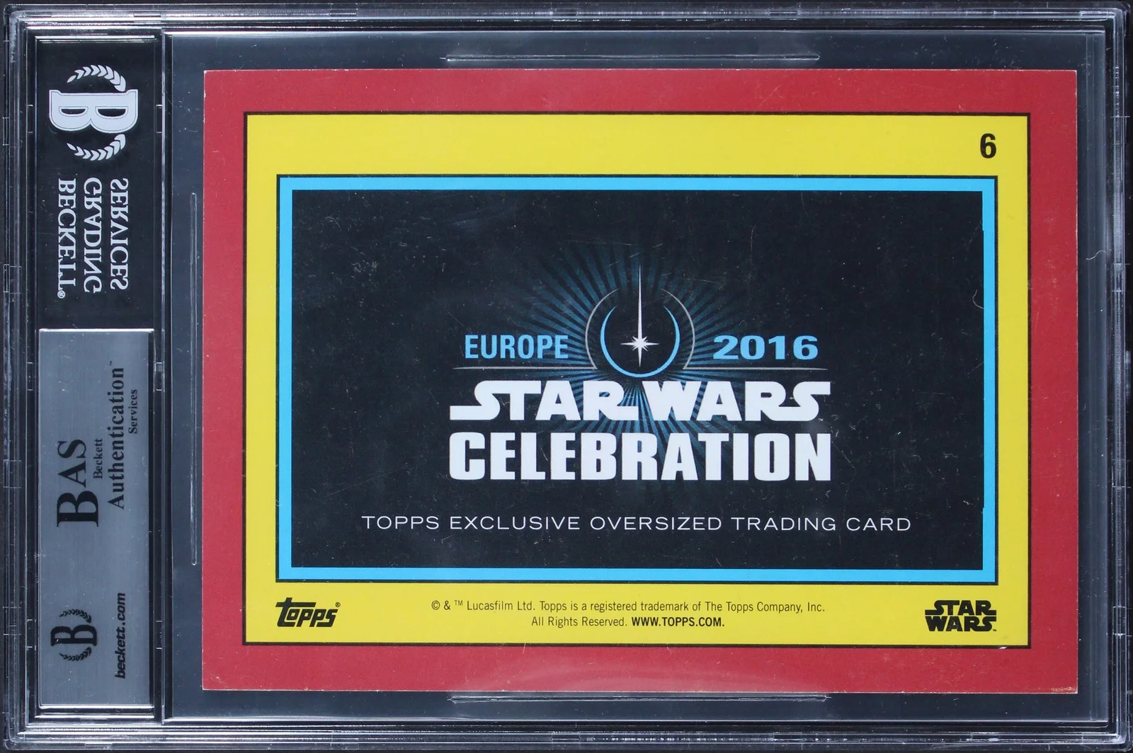 Billy Horrigan, Larry Holt, Miki Herman, Valerie Sofranko — (4) Horrigan +3 Signed 2016 Star Wars Celebration Euro OVS #6 Card BAS Slabbed, изображение 2