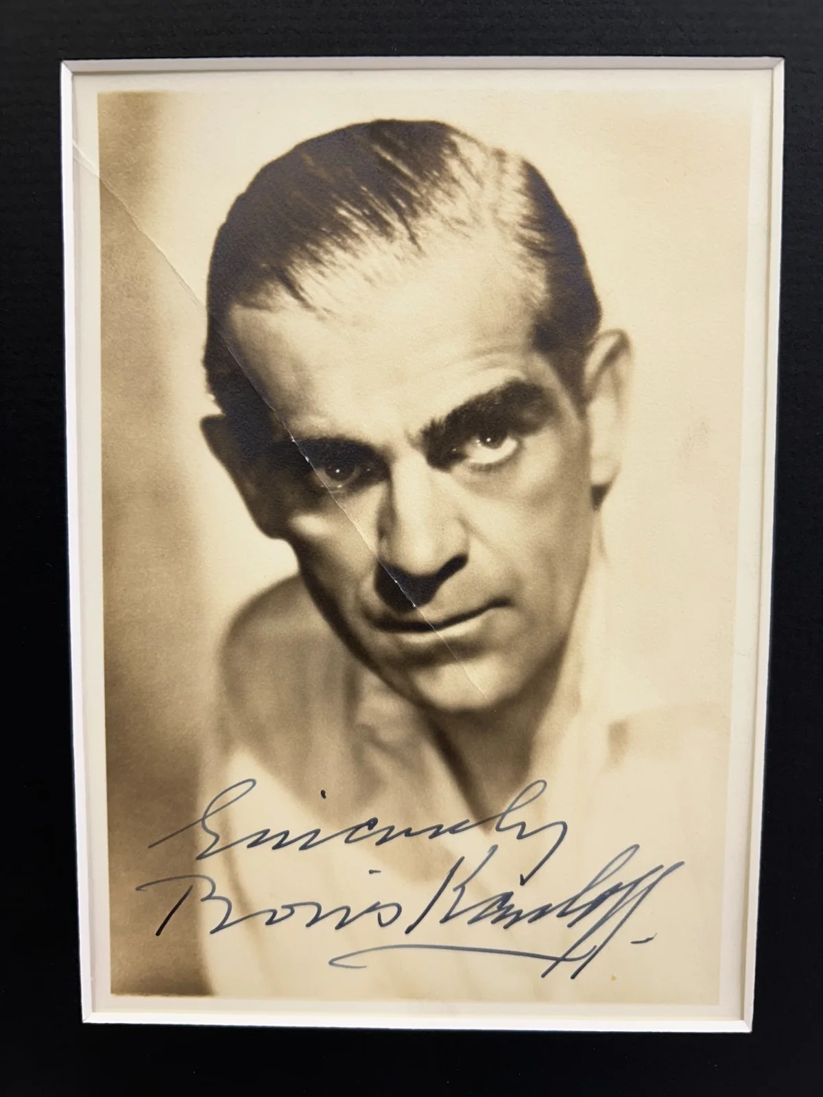 Boris Karloff — Boris Karloff Signed Frankenstein Display Photo, image 2