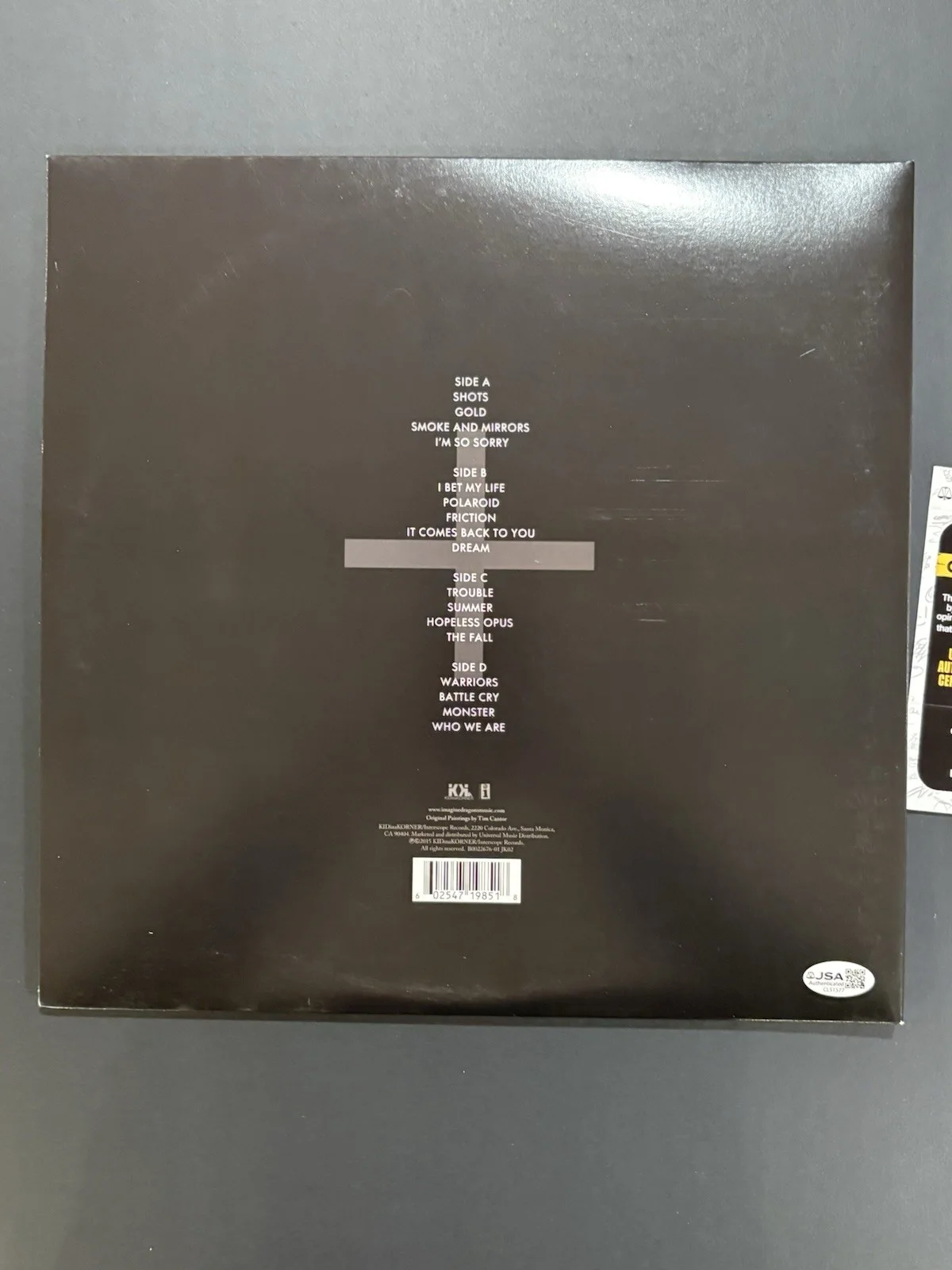 JSA COA DAN REYNOLDS Signed Autographed Smoke & Mirrors LP Vinyl Imagine Dragons, image 2