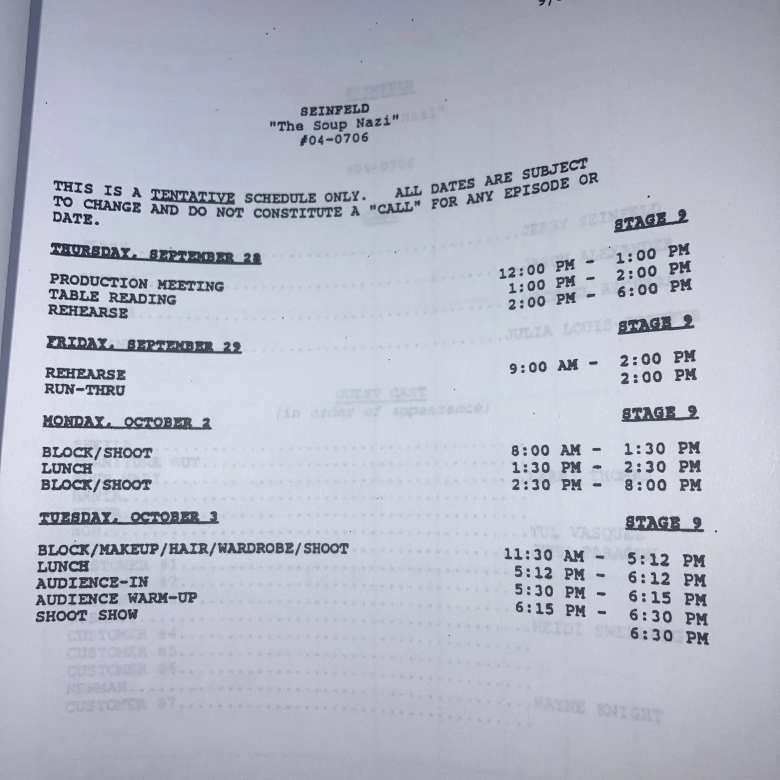 Seinfeld The Soup Nazi Table Draft Signed By Larry Thomas The Soup Nazi,JSA Cert, изображение 3