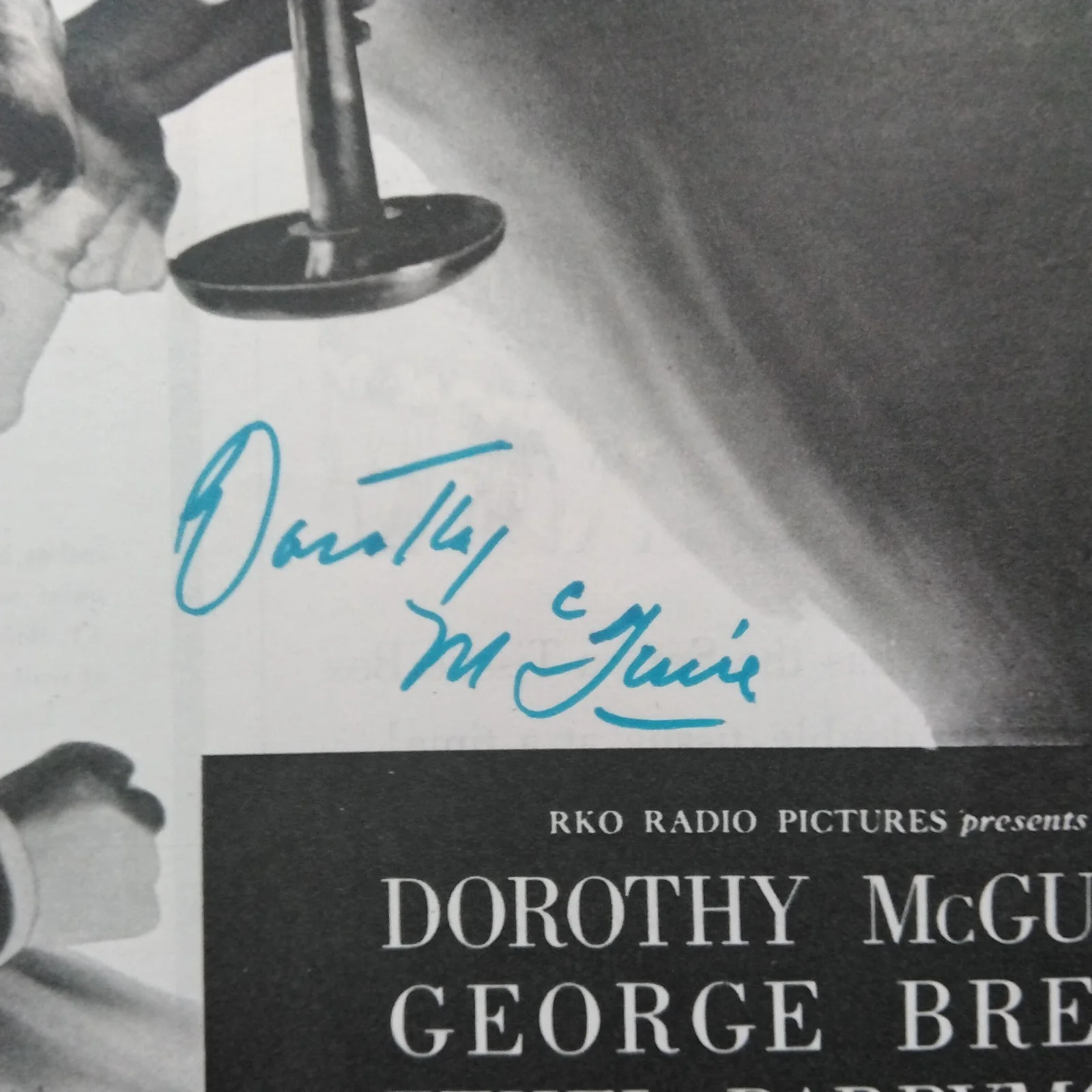 Dorothy McGuire SIGNED 1946 Movie Ad The Spiral Staircase George Brent Barrymore, изображение 4