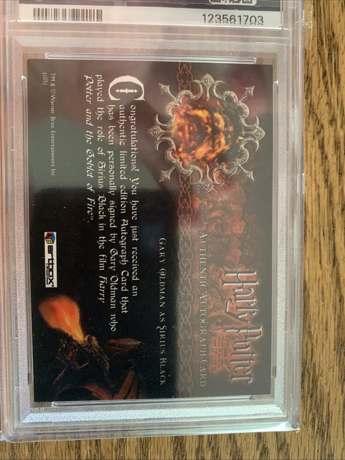 2005 Art box Harry Potter Gary Oldman GOF Rare Dual Grade 7/9 low pop, image 2