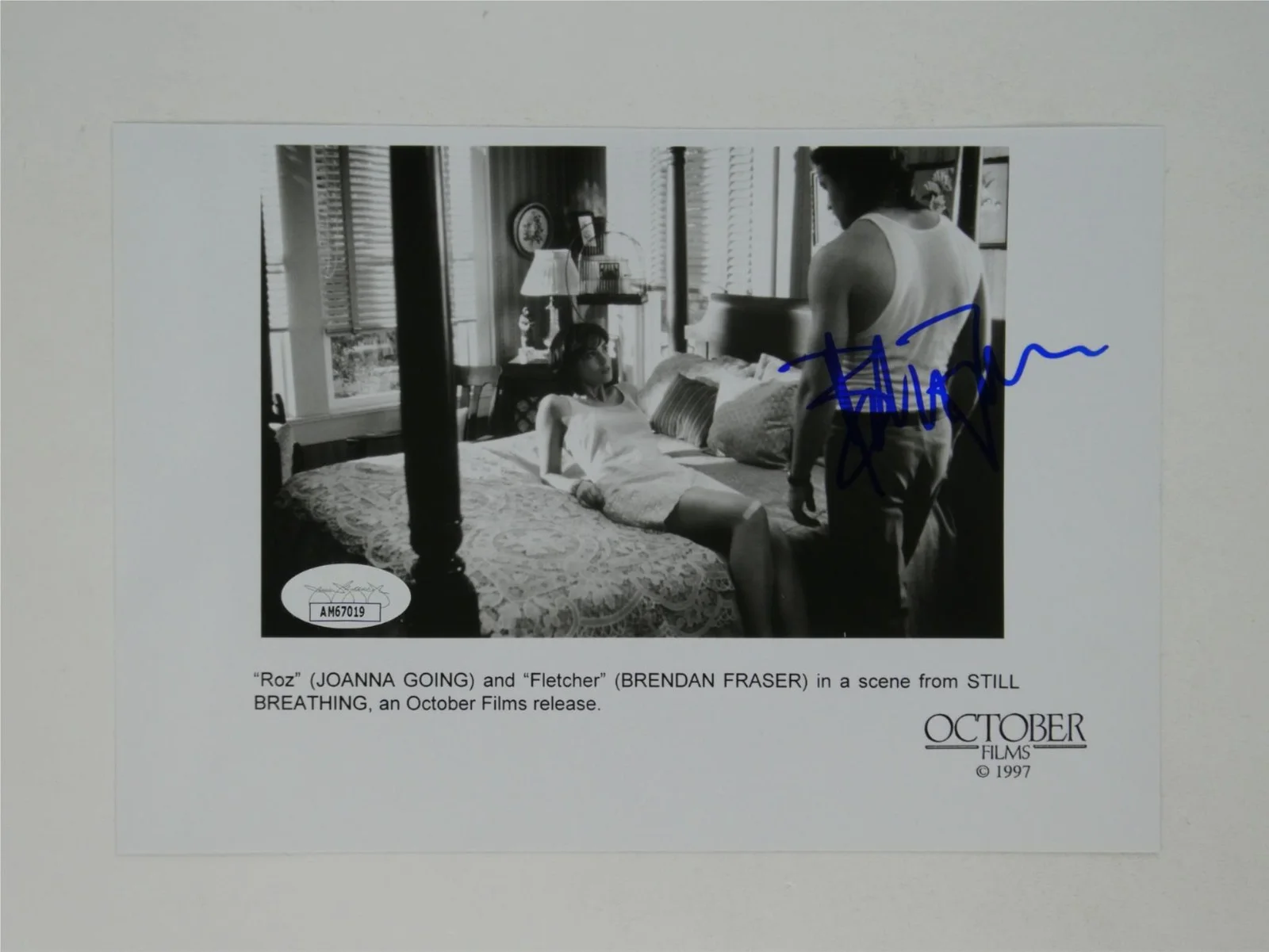 Brendan Fraser — Brendan Fraser Signed 5.5x8 B&W Photo Still Breathing Autographed JSA COA, изображение 2