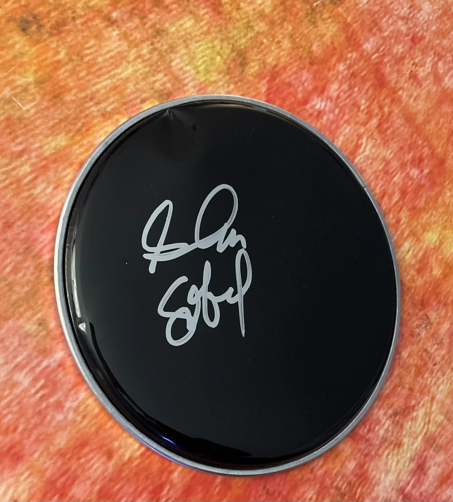 GFA Alice Cooper Band Drummer * GLEN SOBEL * Signed 10" Drumhead PROOF COA, image 3