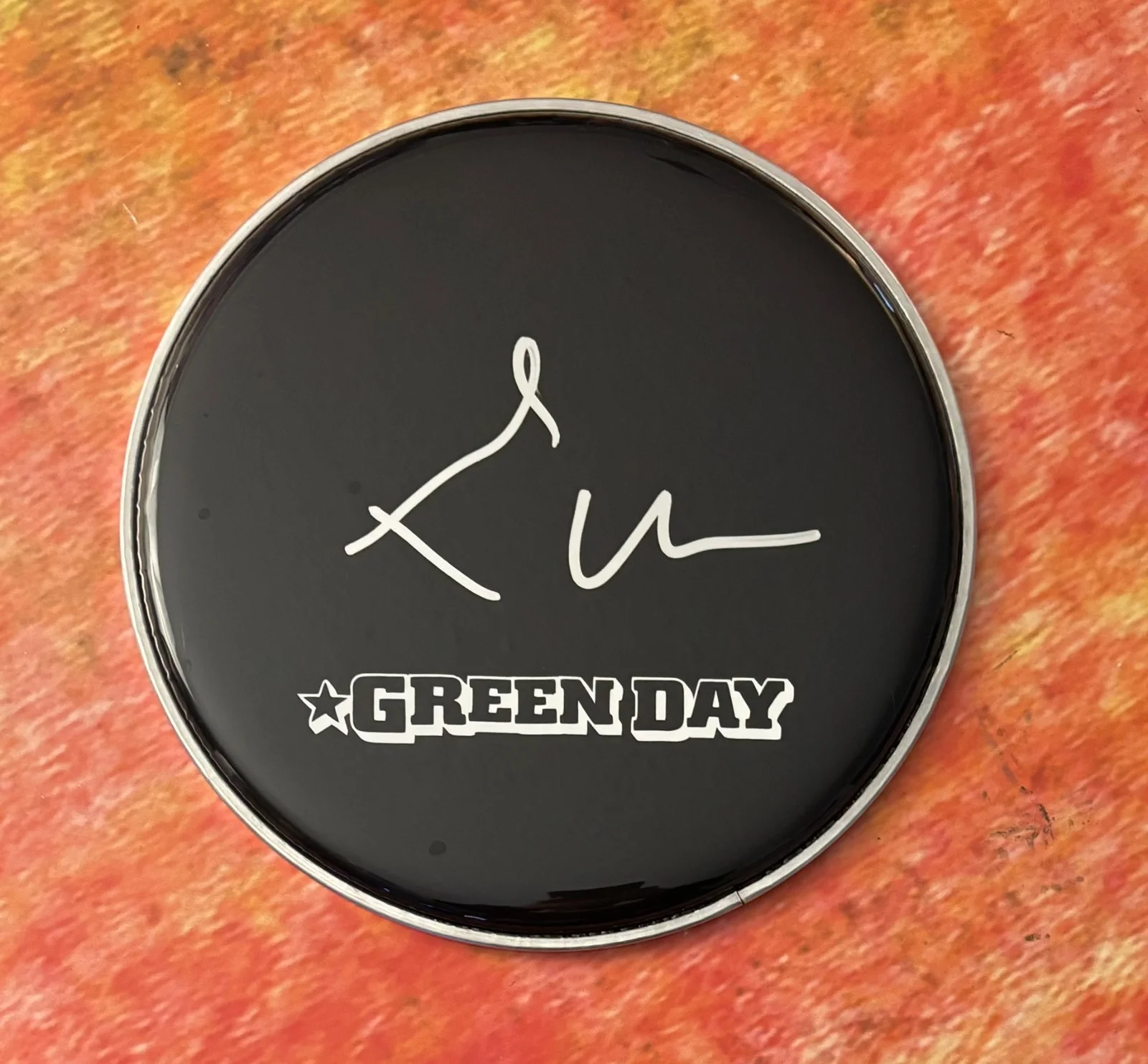 GFA Green Day Band Drummer * TRE COOL * Signed New 10" Drumhead COA, изображение 3