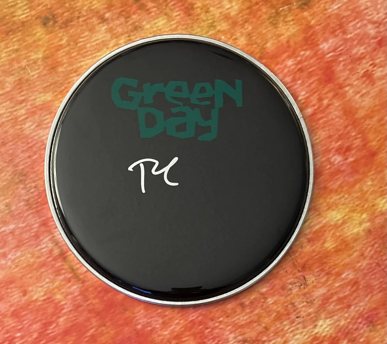 GFA Green Day Band Drummer * TRE COOL * Signed New 10" Drumhead COA, image 2