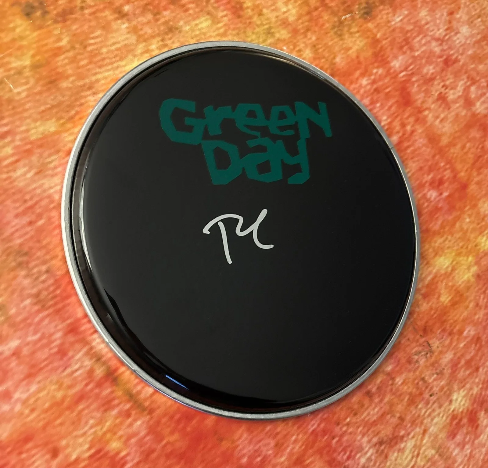 GFA Green Day Band Drummer * TRE COOL * Signed New 10" Drumhead COA, image 3