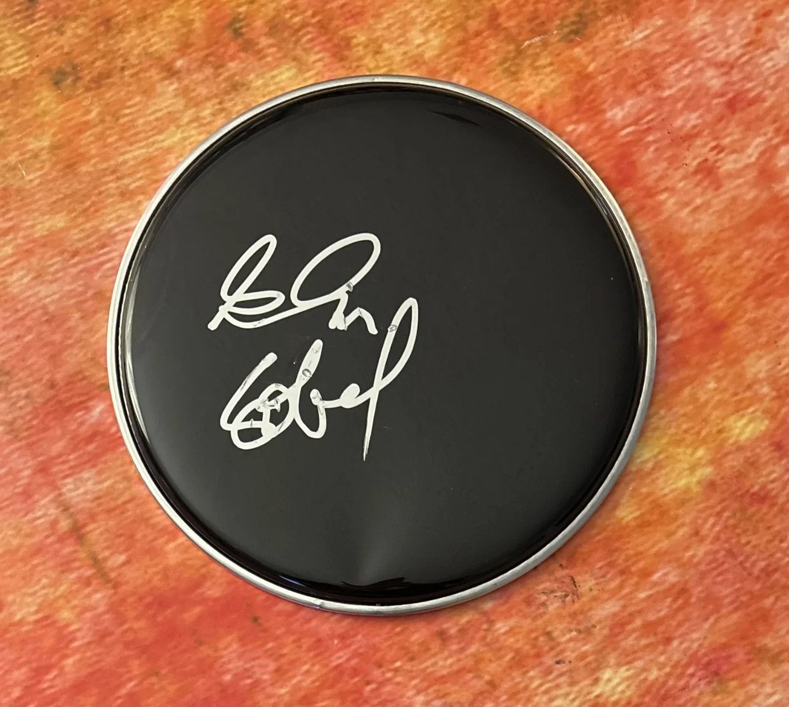 GFA Alice Cooper Band Drummer * GLEN SOBEL * Signed 10" Drumhead PROOF COA, image 2