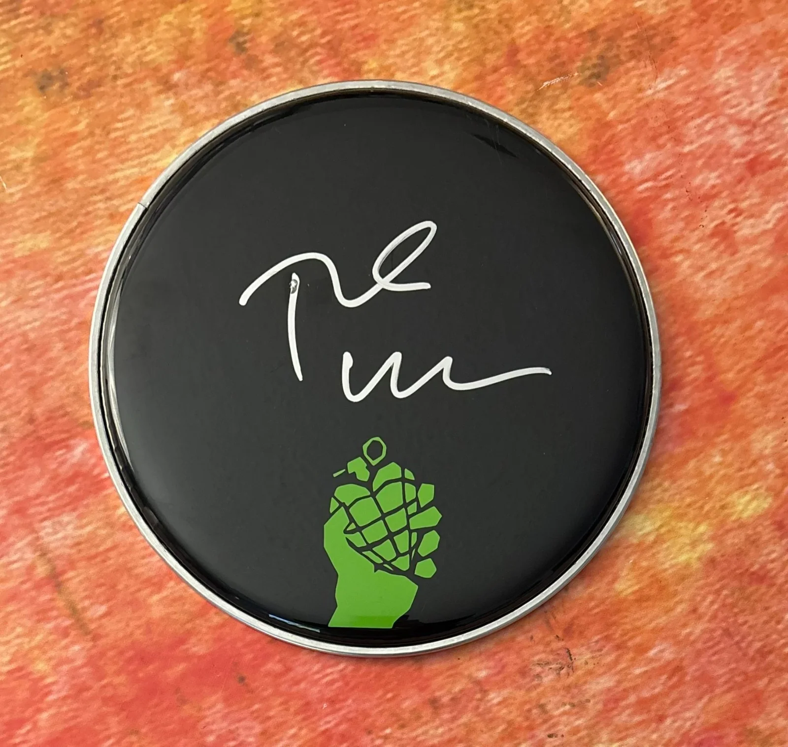 GFA Green Day Band Drummer * TRE COOL * Signed New 10" Drumhead COA, изображение 2