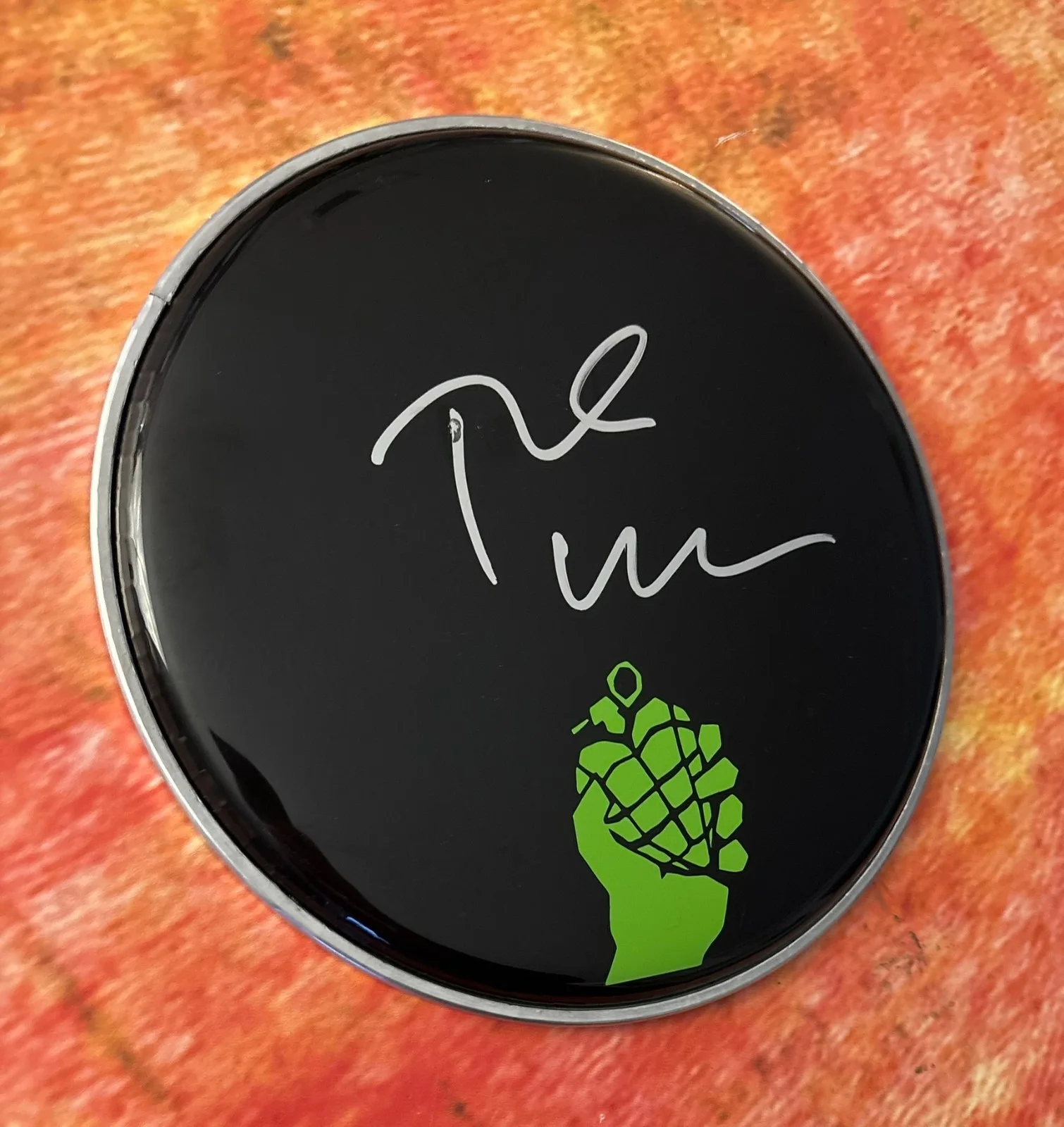 GFA Green Day Band Drummer * TRE COOL * Signed New 10" Drumhead COA, изображение 4